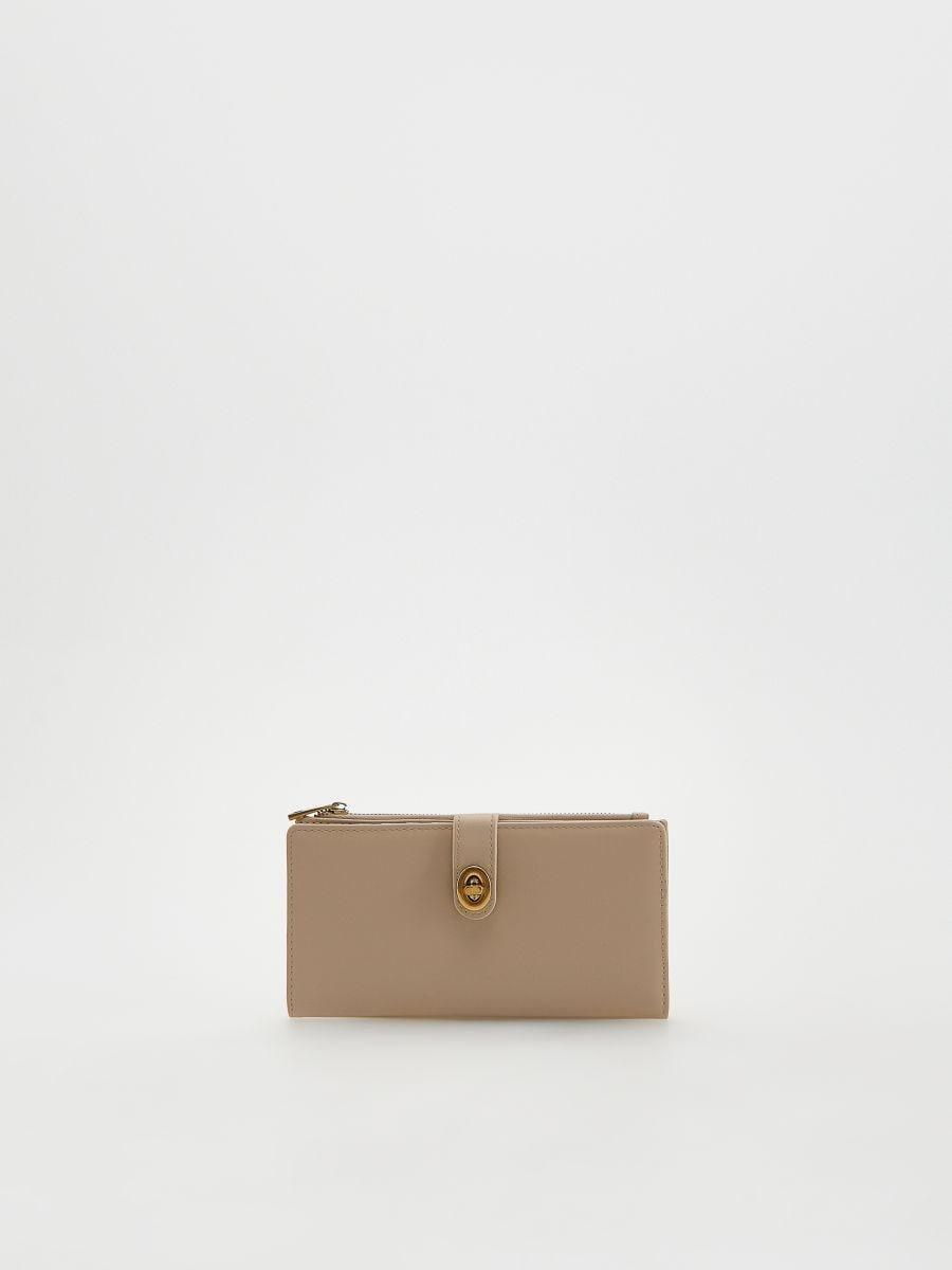 Beige Tasseled Small Wallet, Ivory, large image number 0