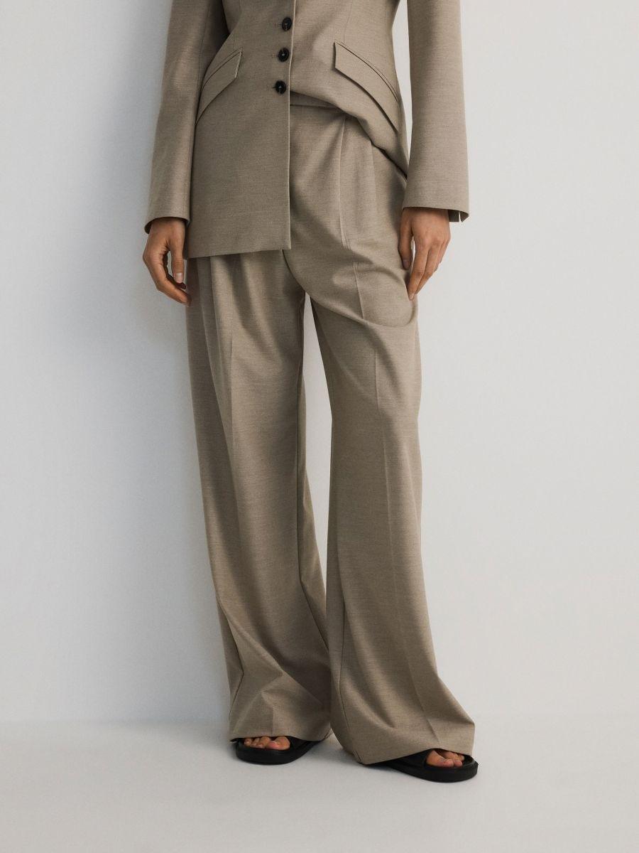 Beige Trousers With Crease, , large image number 1