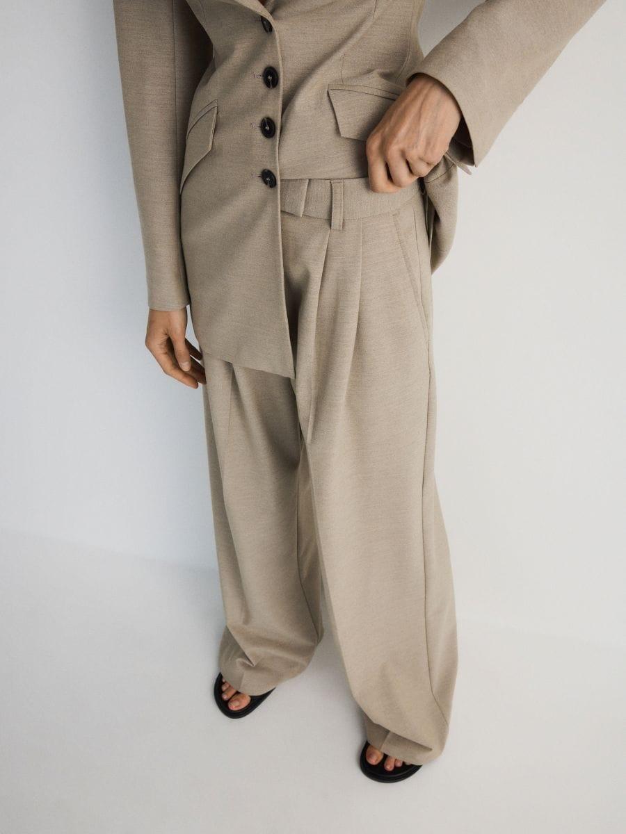 Beige Trousers With Crease, , large image number 2