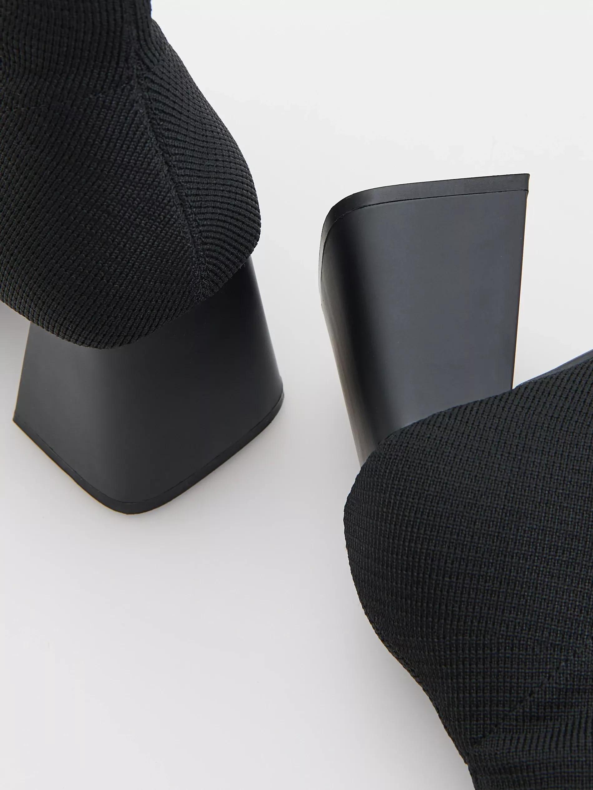 Black Heeled Ankle Boots, Black, large image number 2