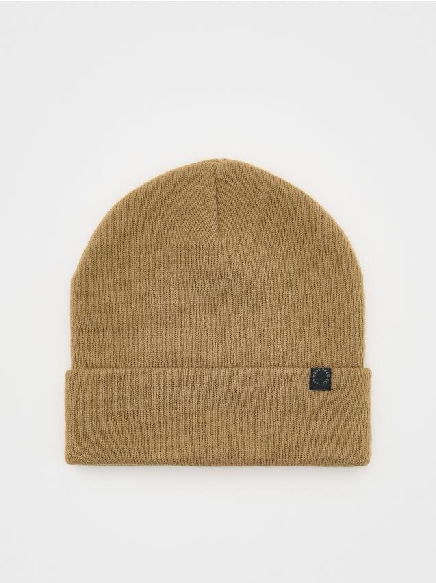 Beige Beanie Hat, Beige, large image number 0