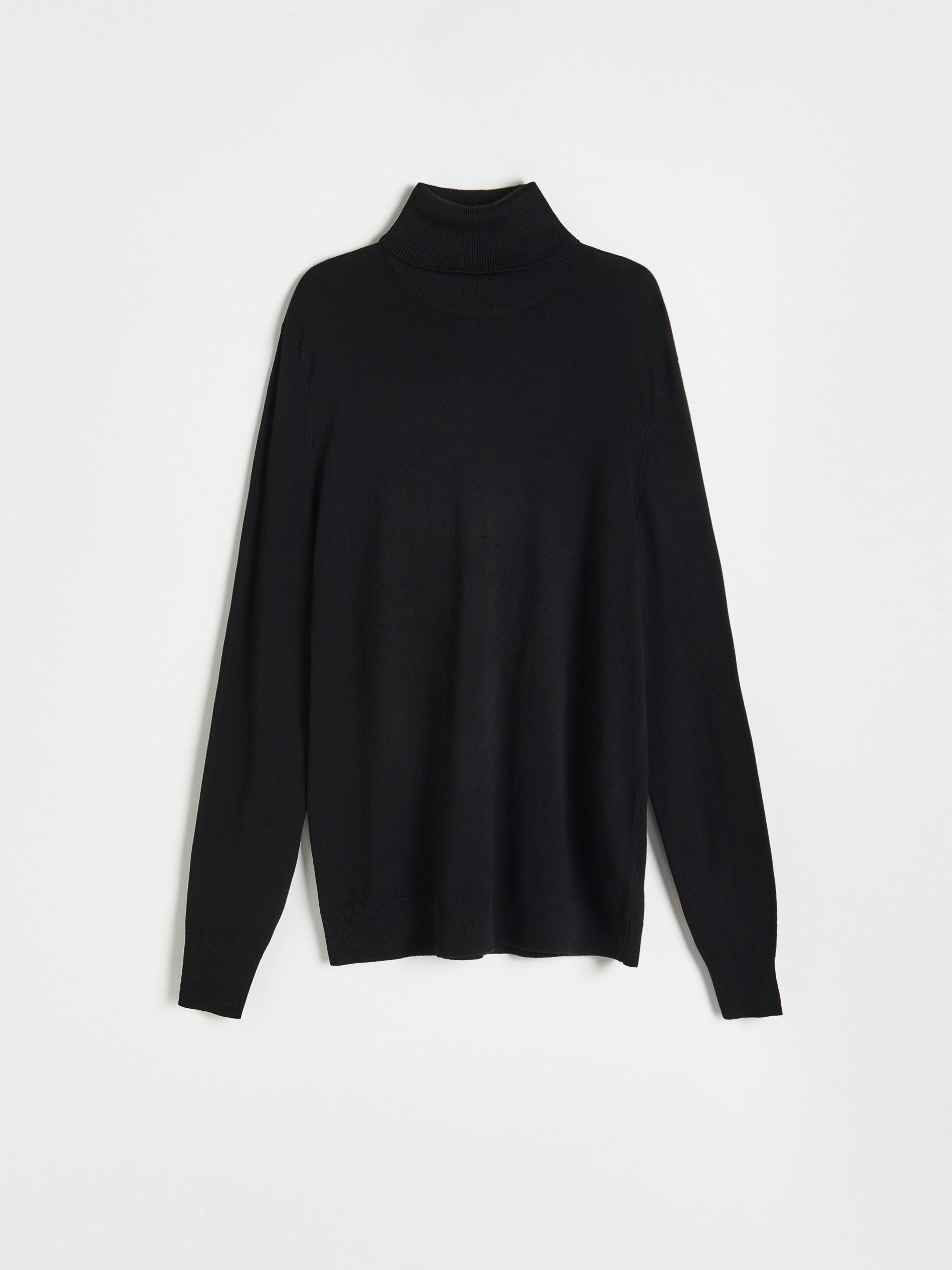 Black Regular Cut Turtleneck Sweater, , large image number 4