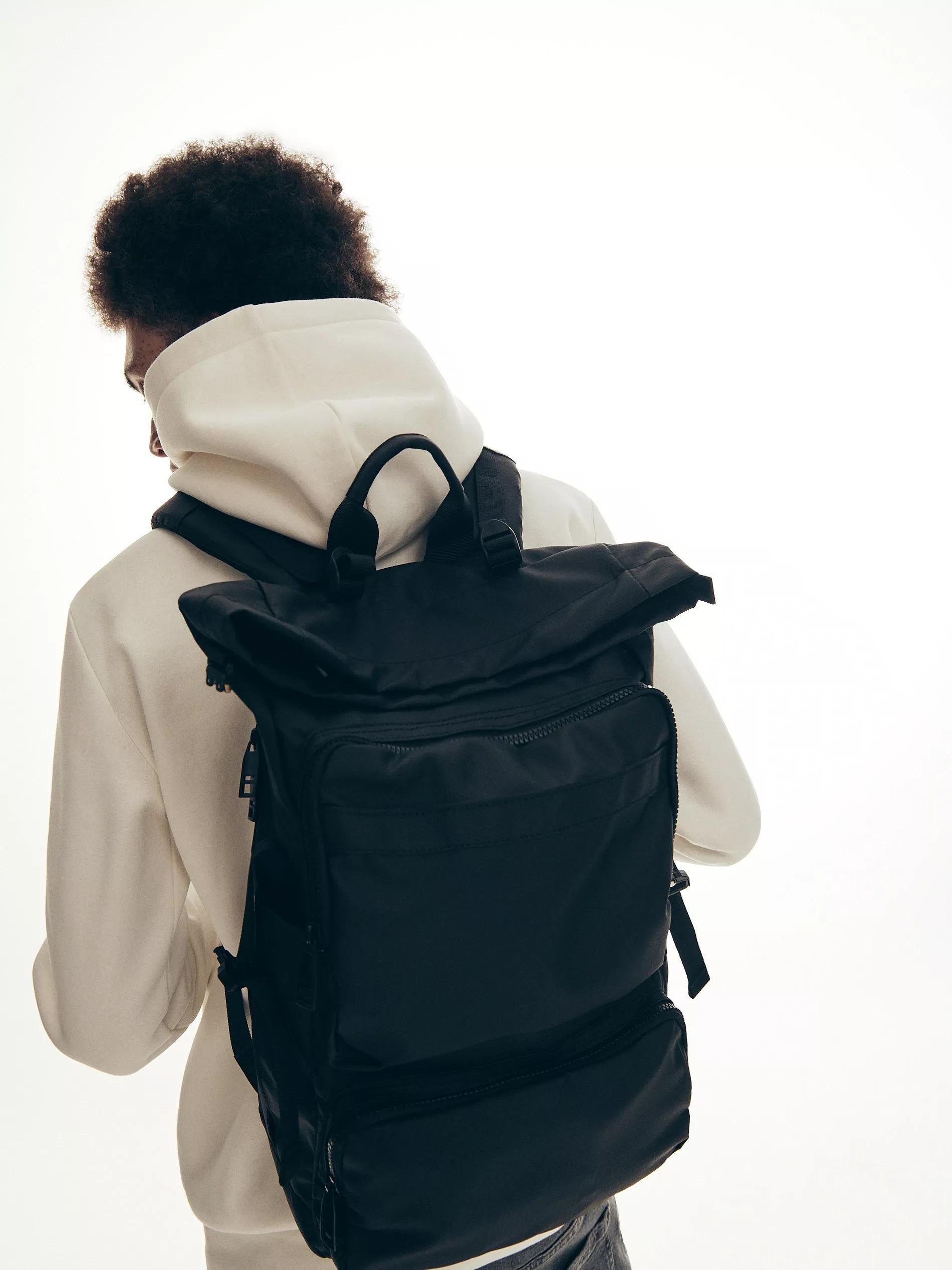 Black Waterproof Backpack, Black, large image number 0