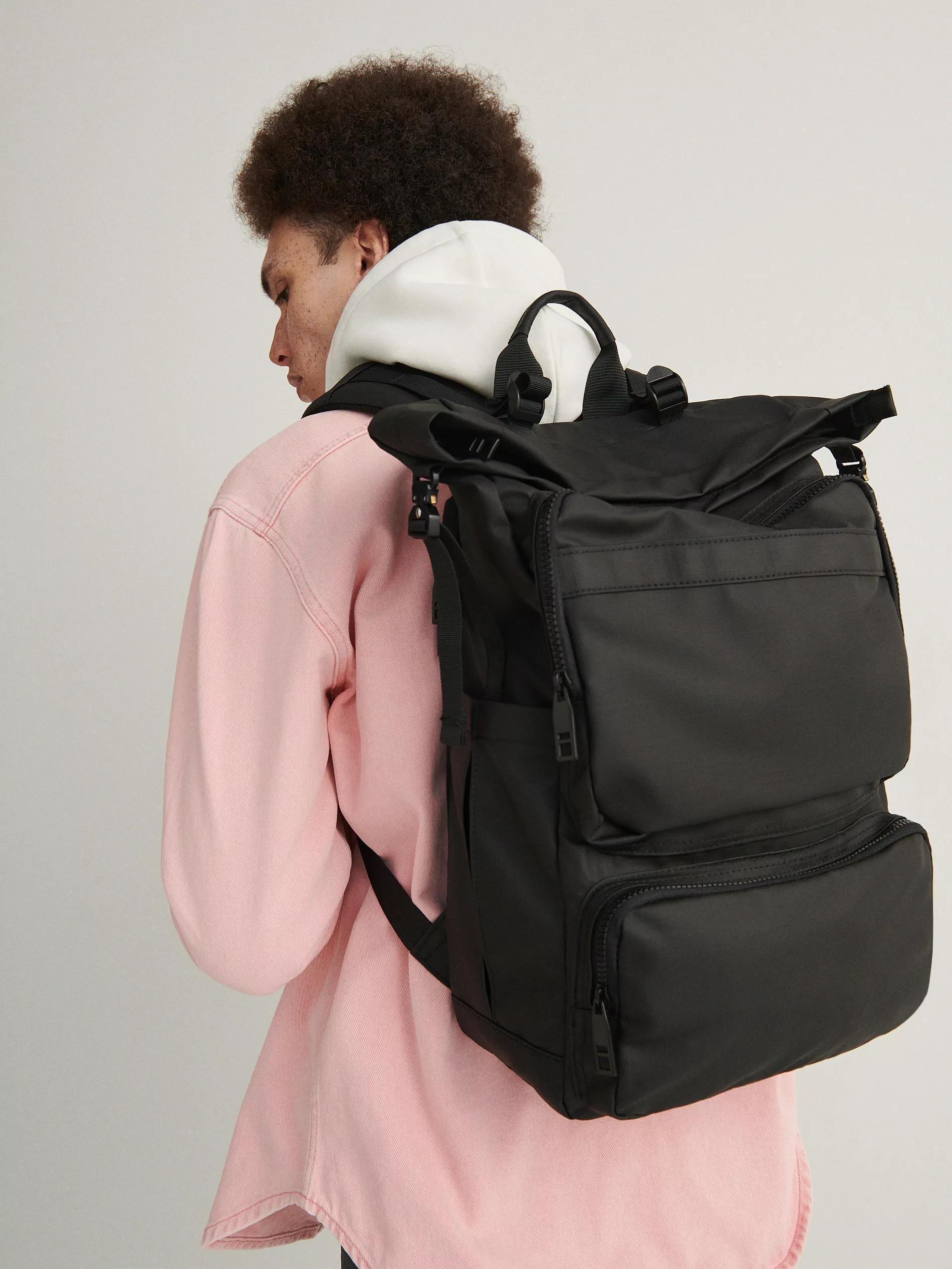Black Waterproof Backpack, Black, large image number 2