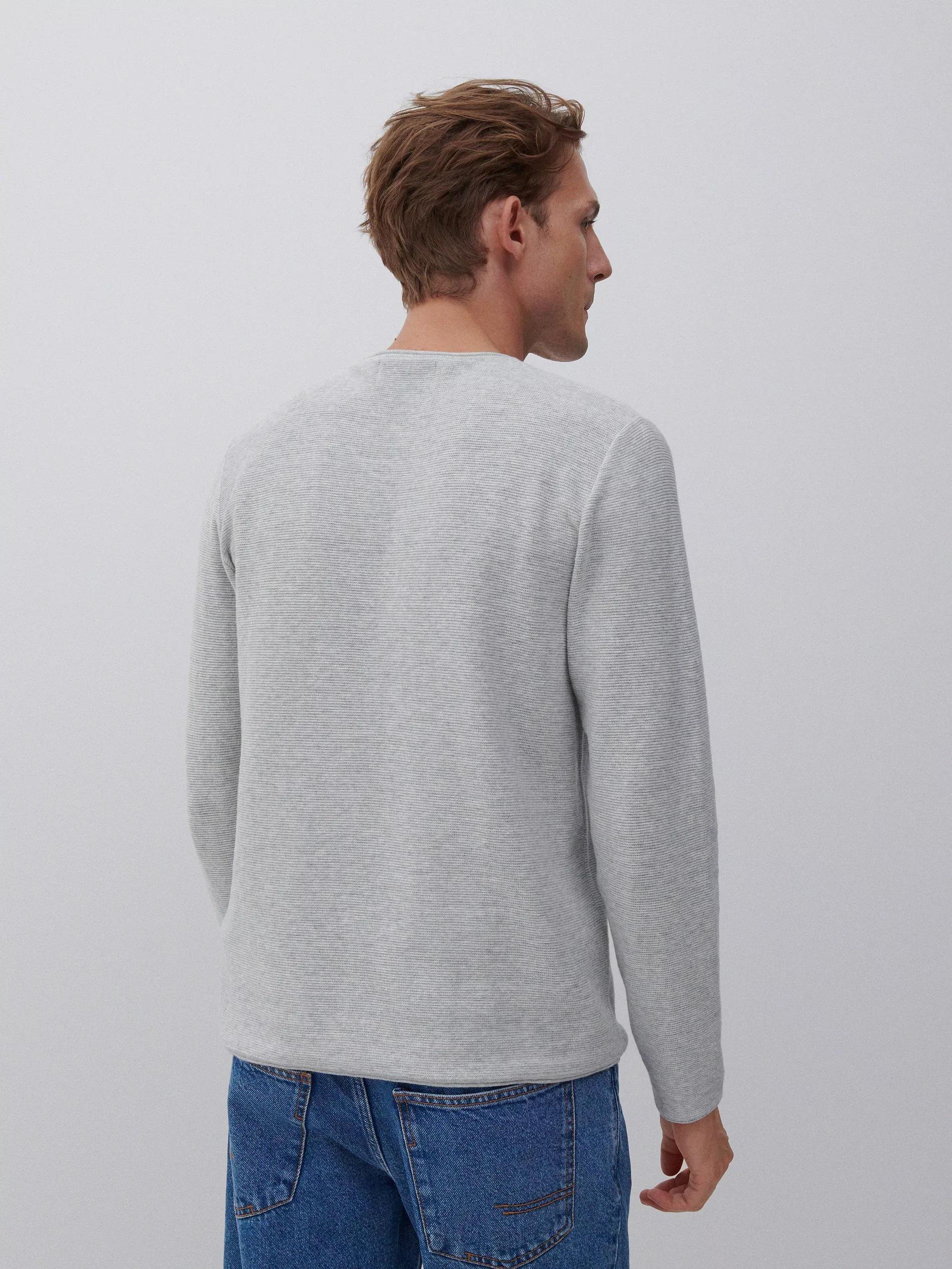 Light Grey Basic Cotton Jumper, Men, , large image number 1