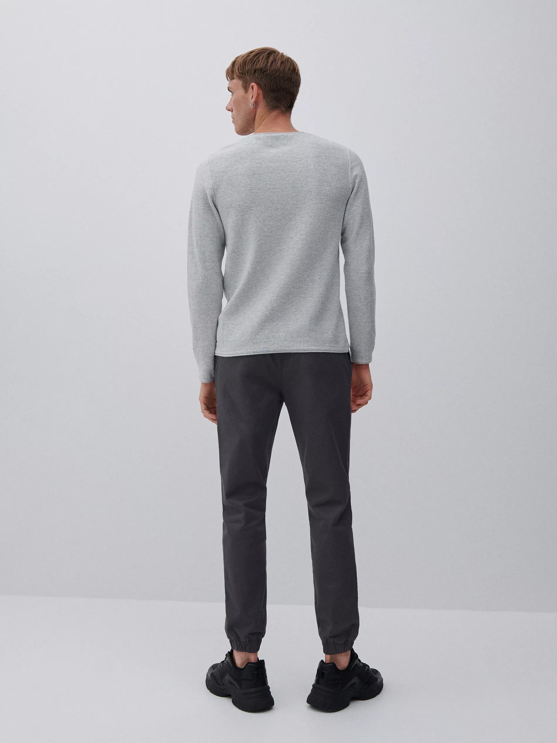 Light Grey Basic Cotton Jumper, Men, , large image number 2