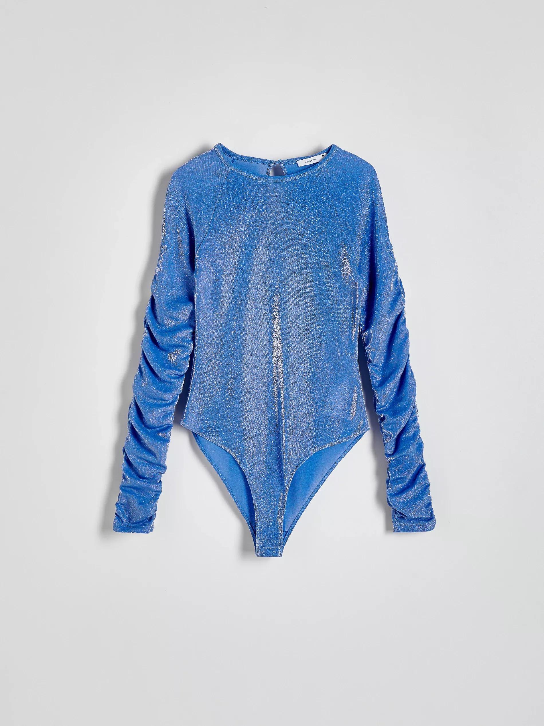 LIGHT BLUE Glittery body with gathered details, , large image number 3