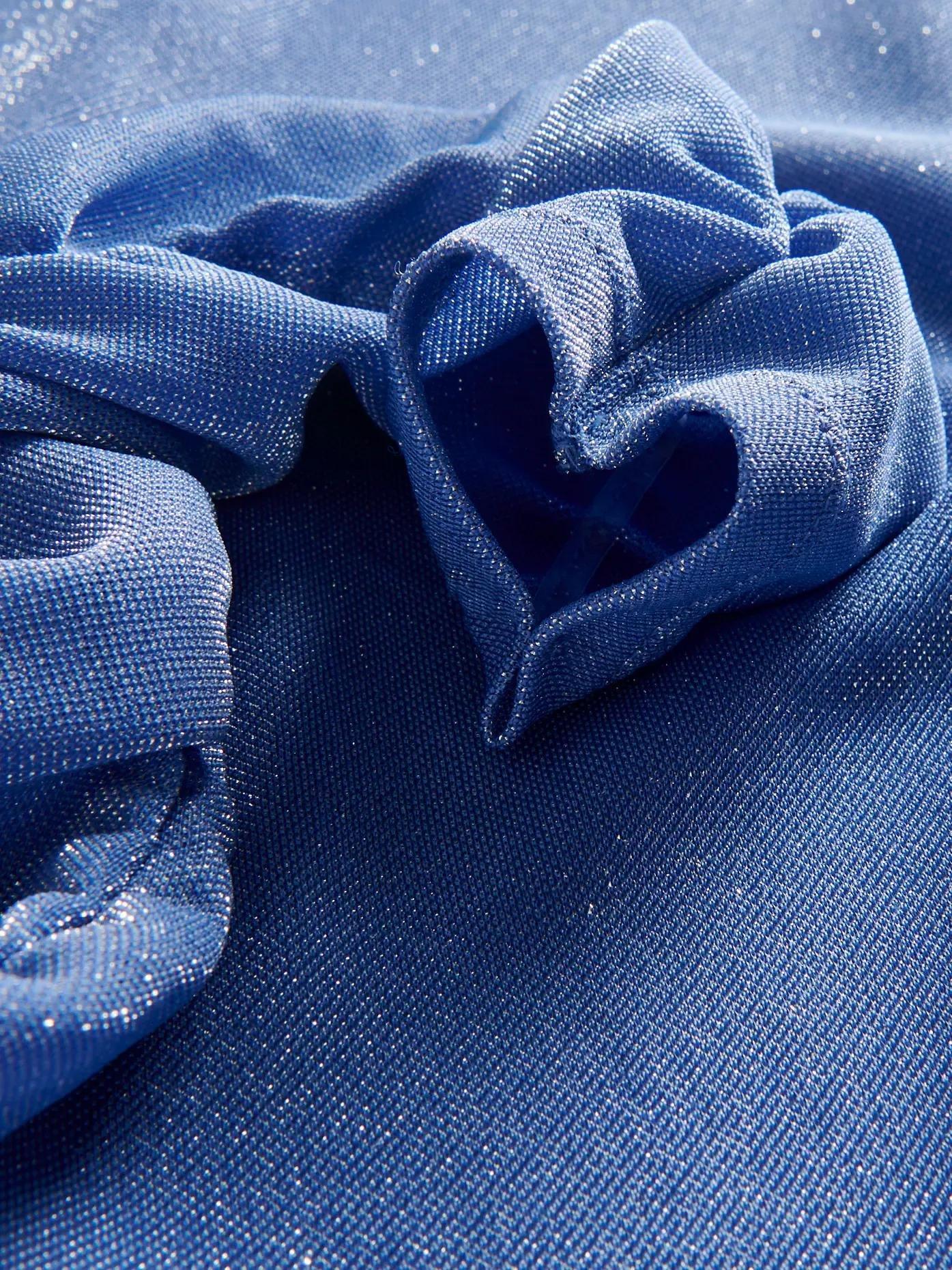 LIGHT BLUE Glittery body with gathered details, , large image number 4