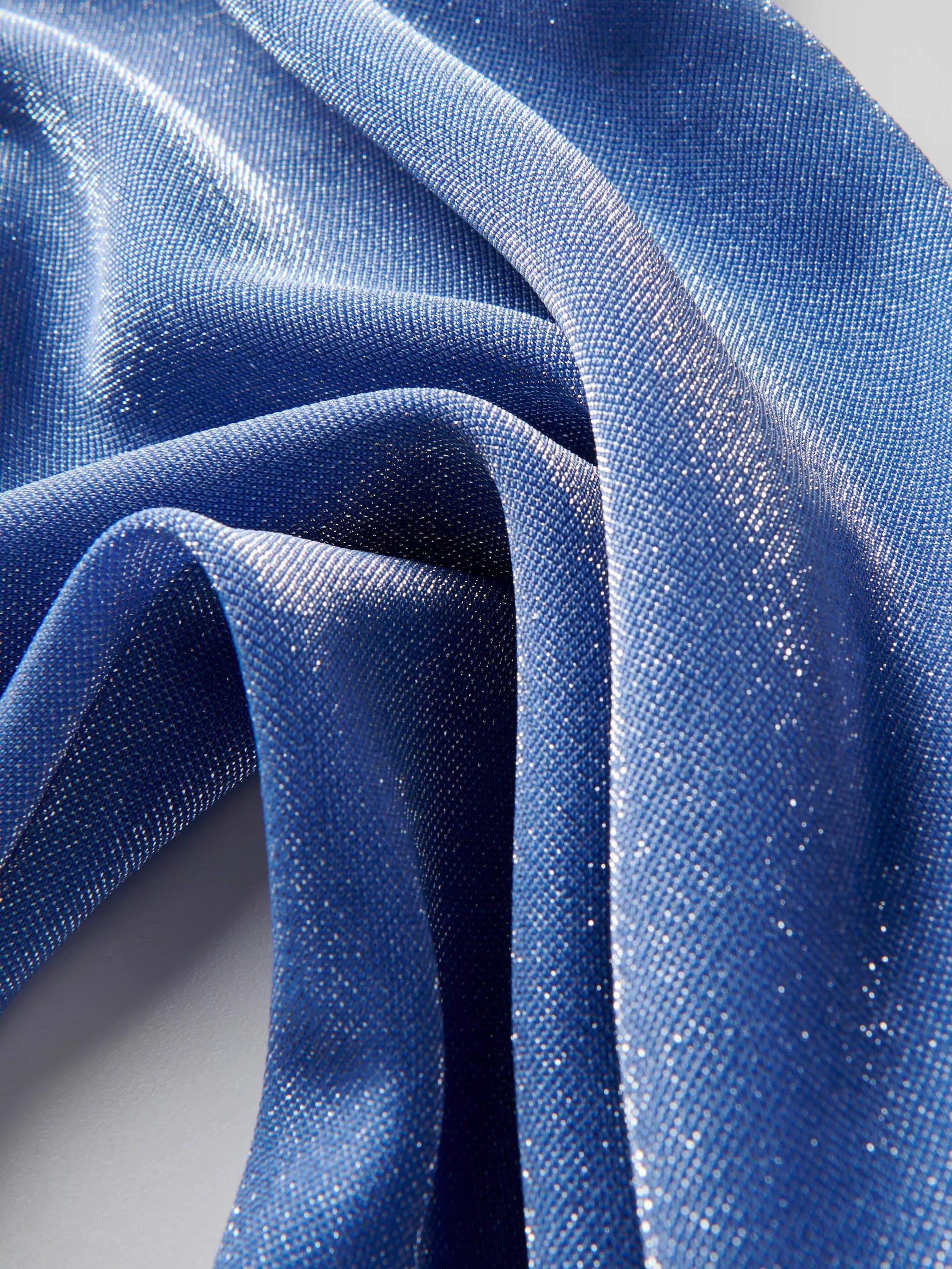 LIGHT BLUE Glittery body with gathered details, , large image number 5