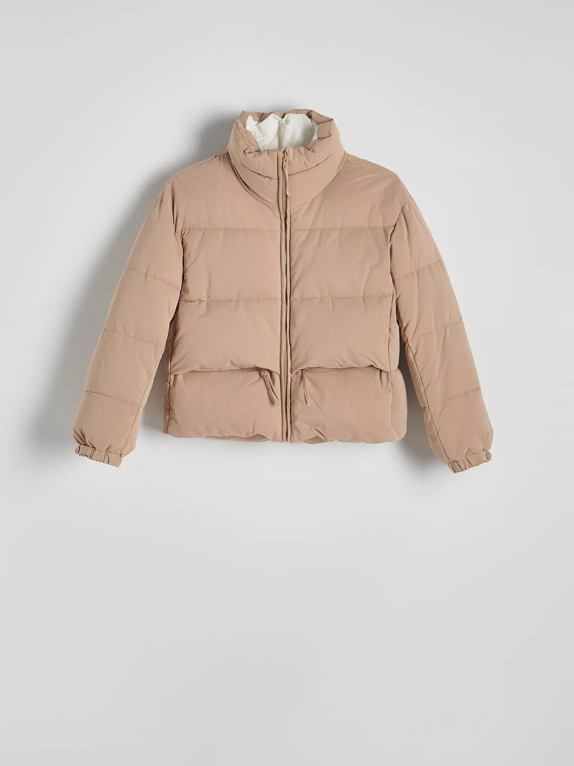 BEIGE Quilted jacket with high stand up collar, , large image number 3