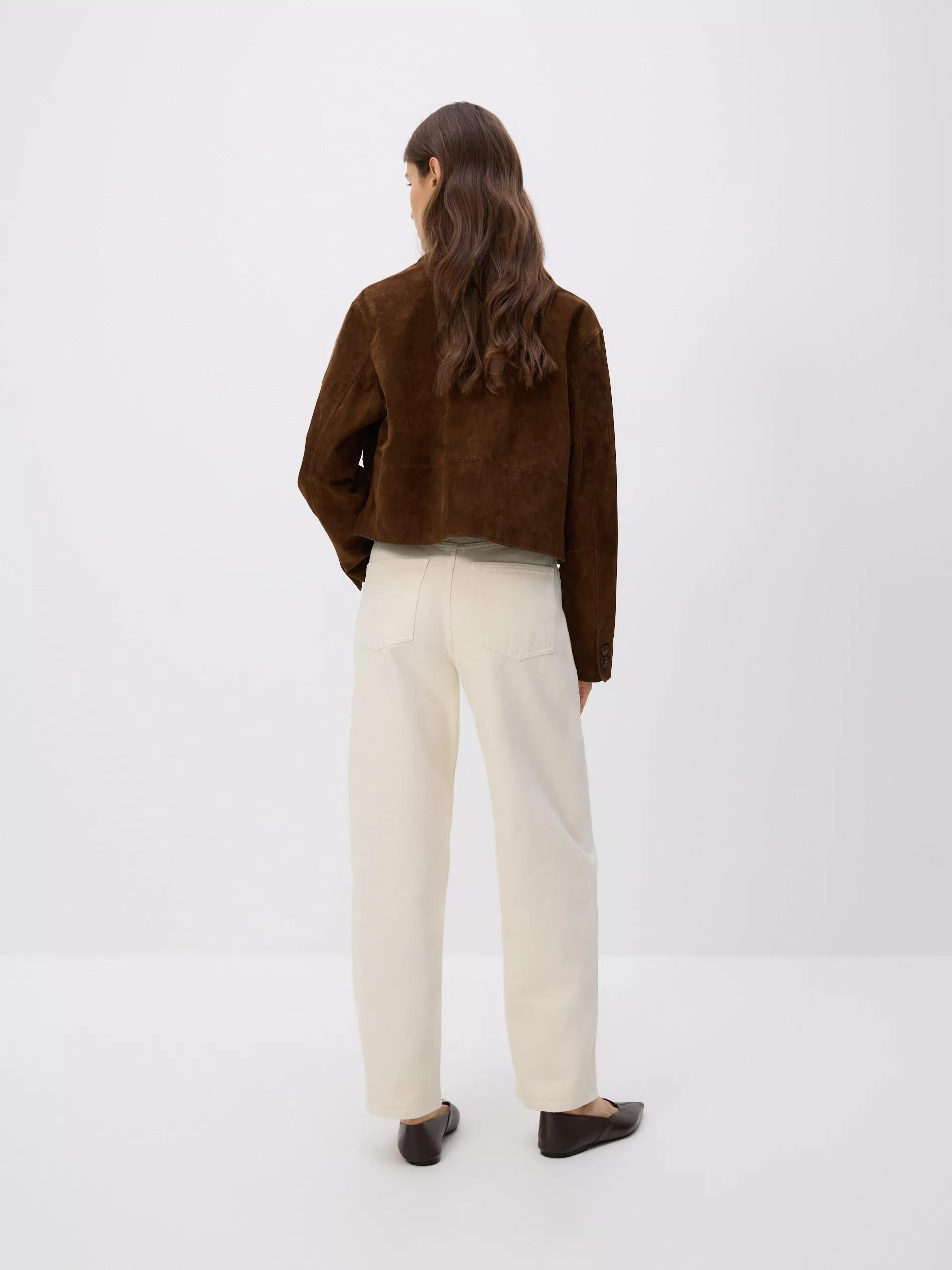 Cream Barrel Leg Jeans, , large image number 3