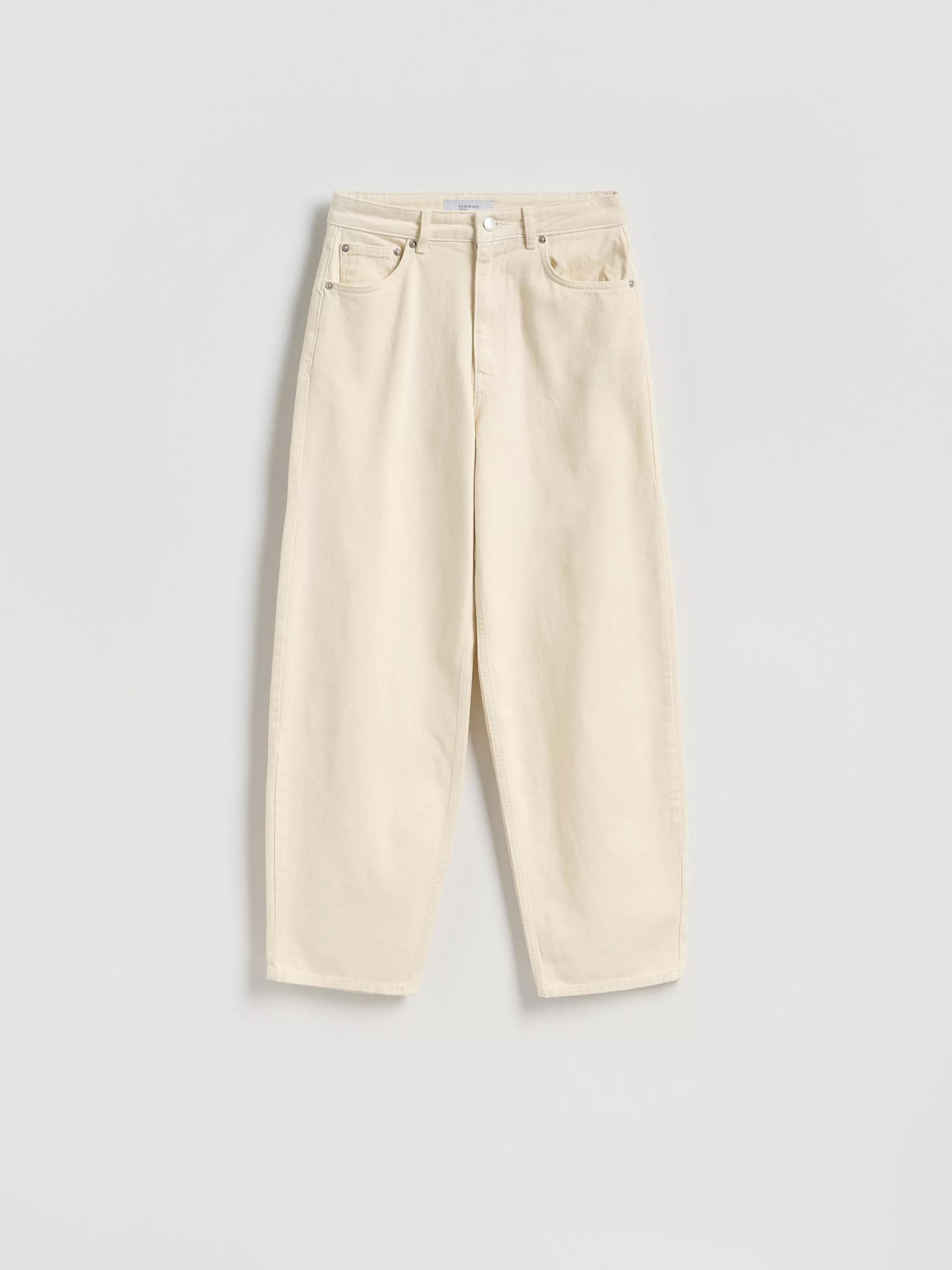 Cream Barrel Leg Jeans, , large image number 4