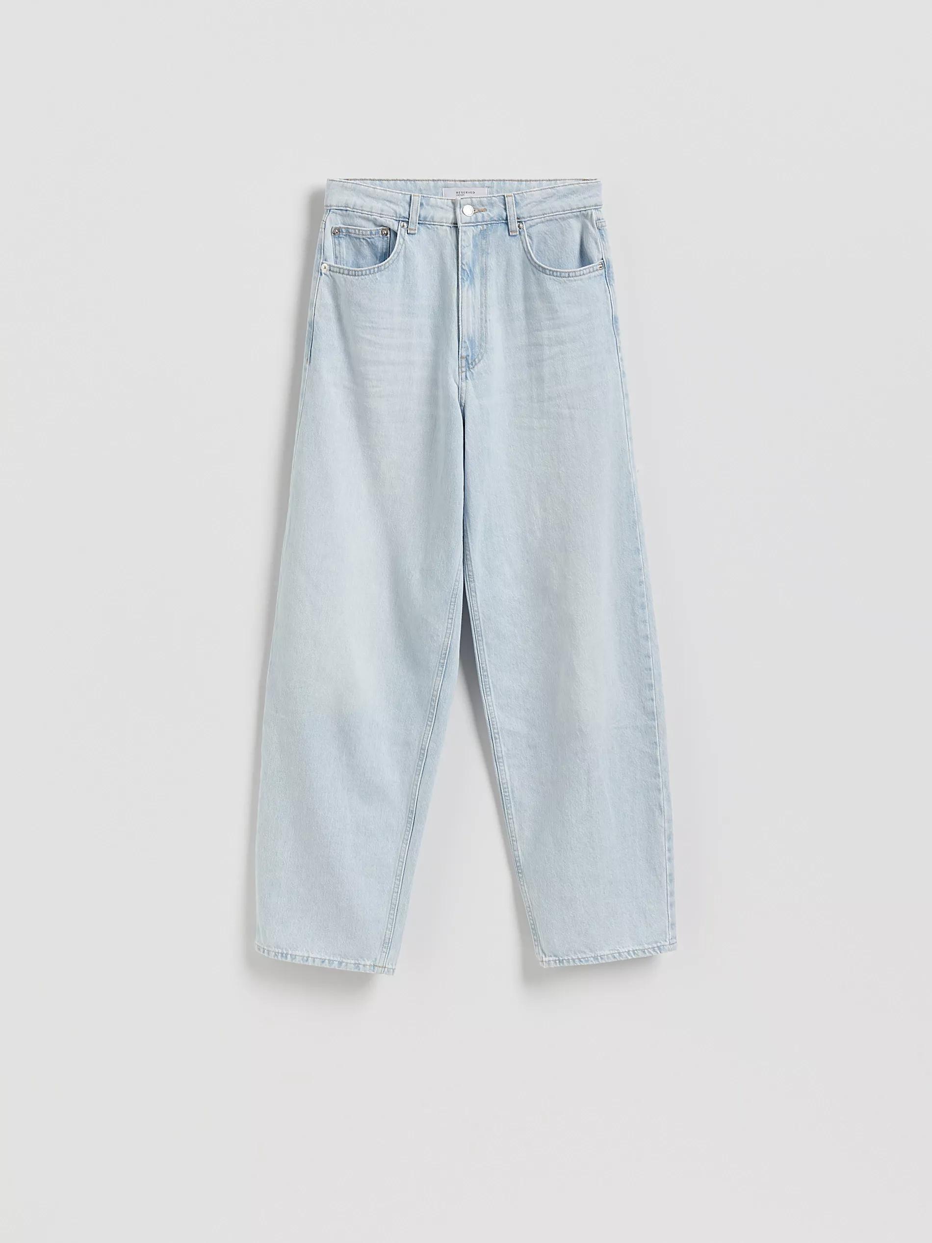 Blue Barrel Leg Jeans, Blue, large image number 0