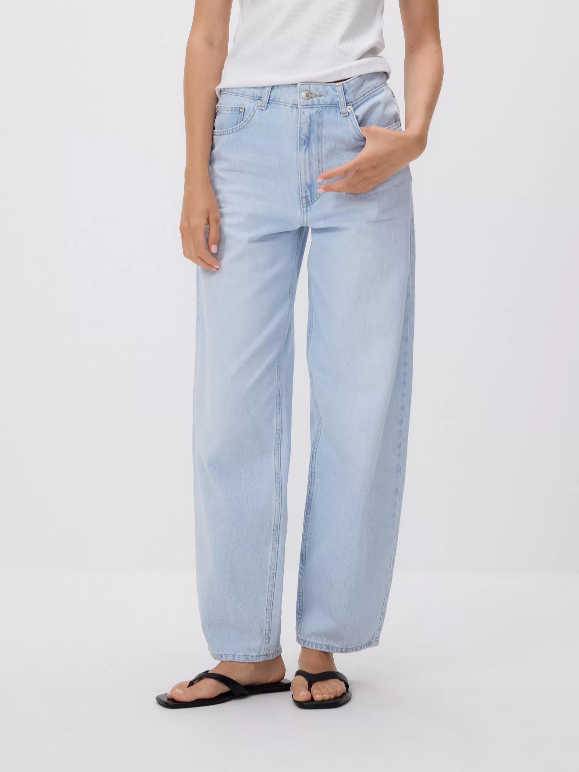 Blue Barrel Leg Jeans, Blue, large image number 3