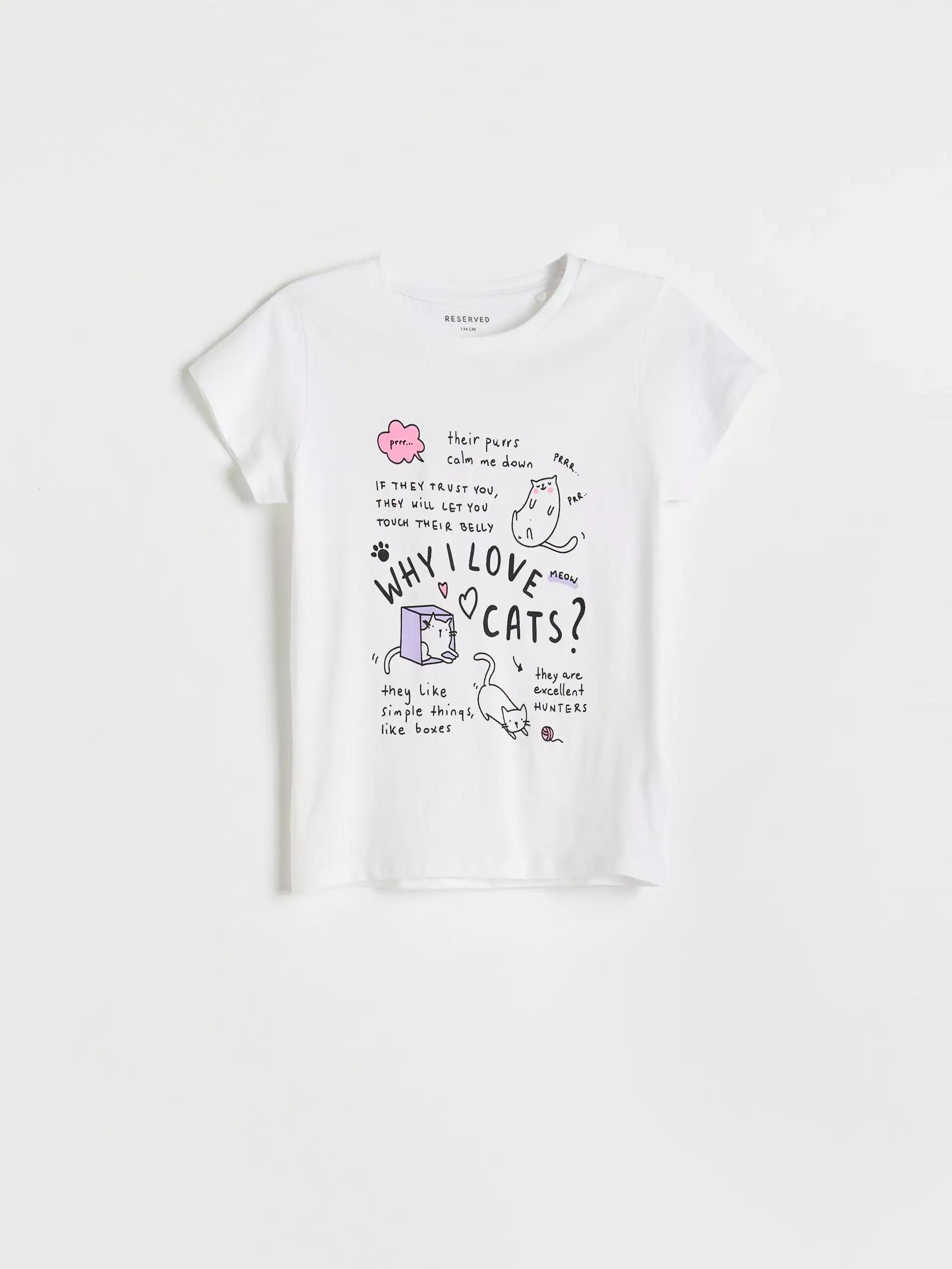 White Printed T-Shirt, Kids Girl, , large image number 2