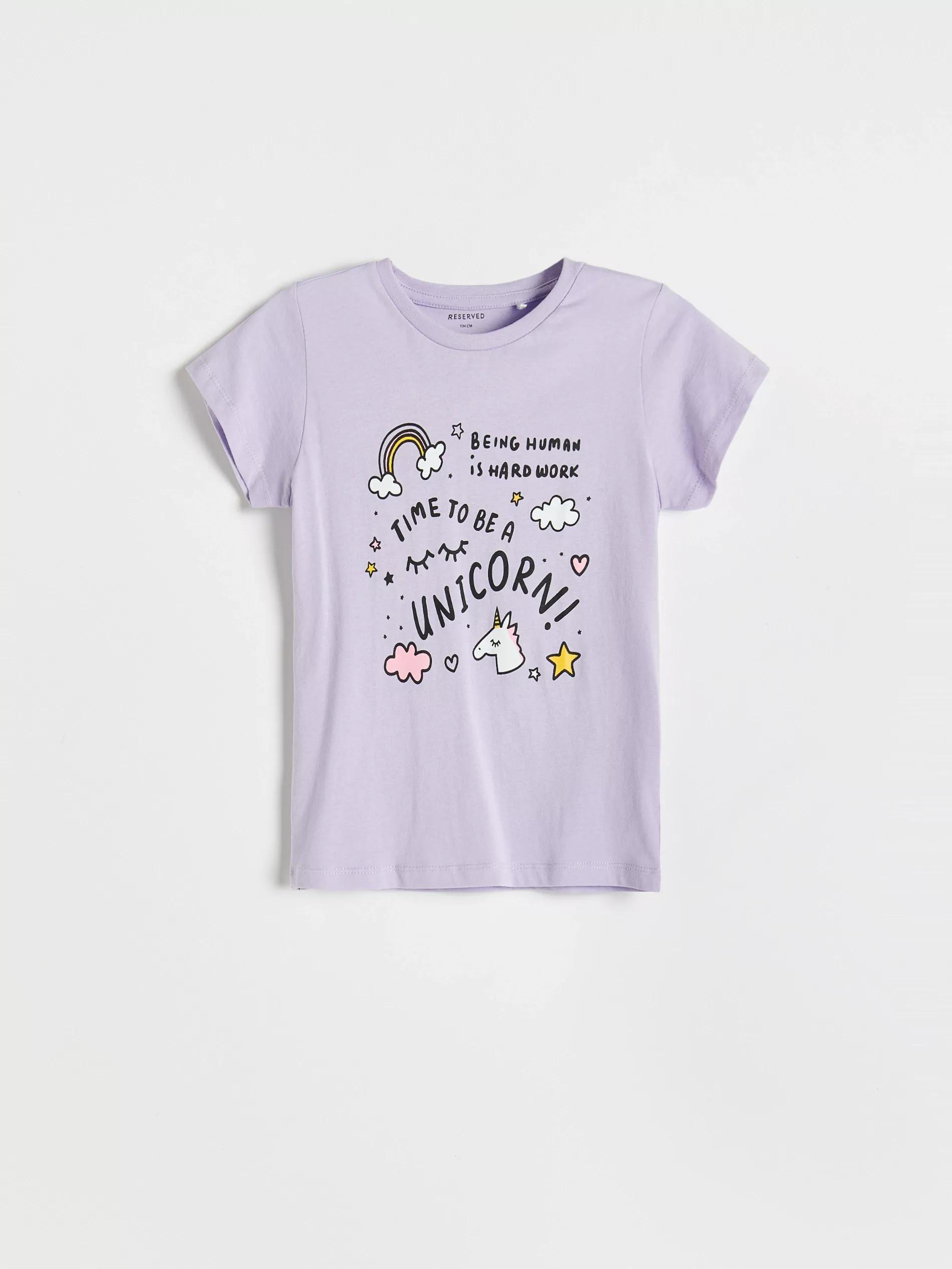 Lavender Printed T-Shirt, Kids Girl, , large image number 0