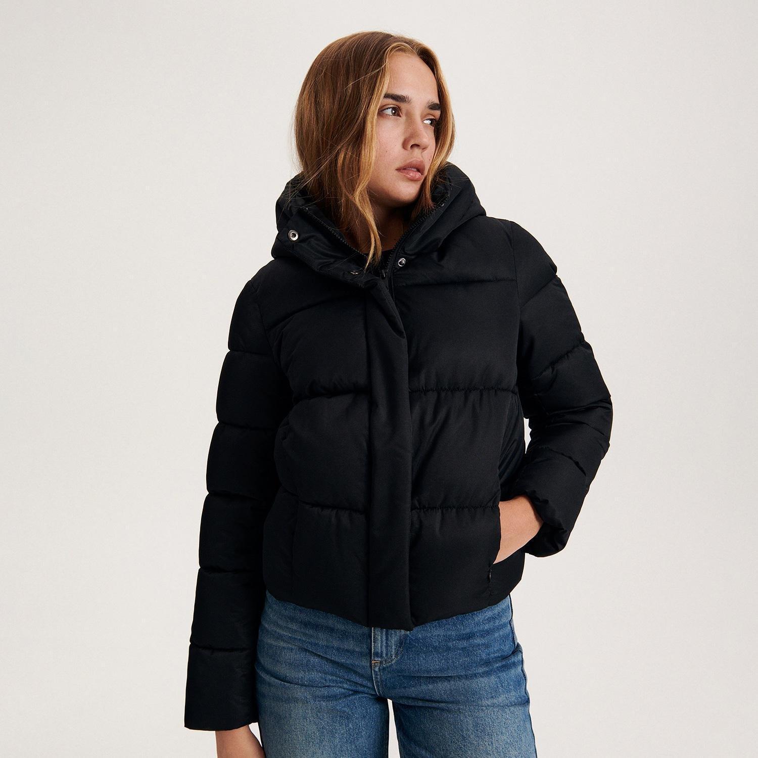Black Insulated Quilted Jacket, , large image number 0