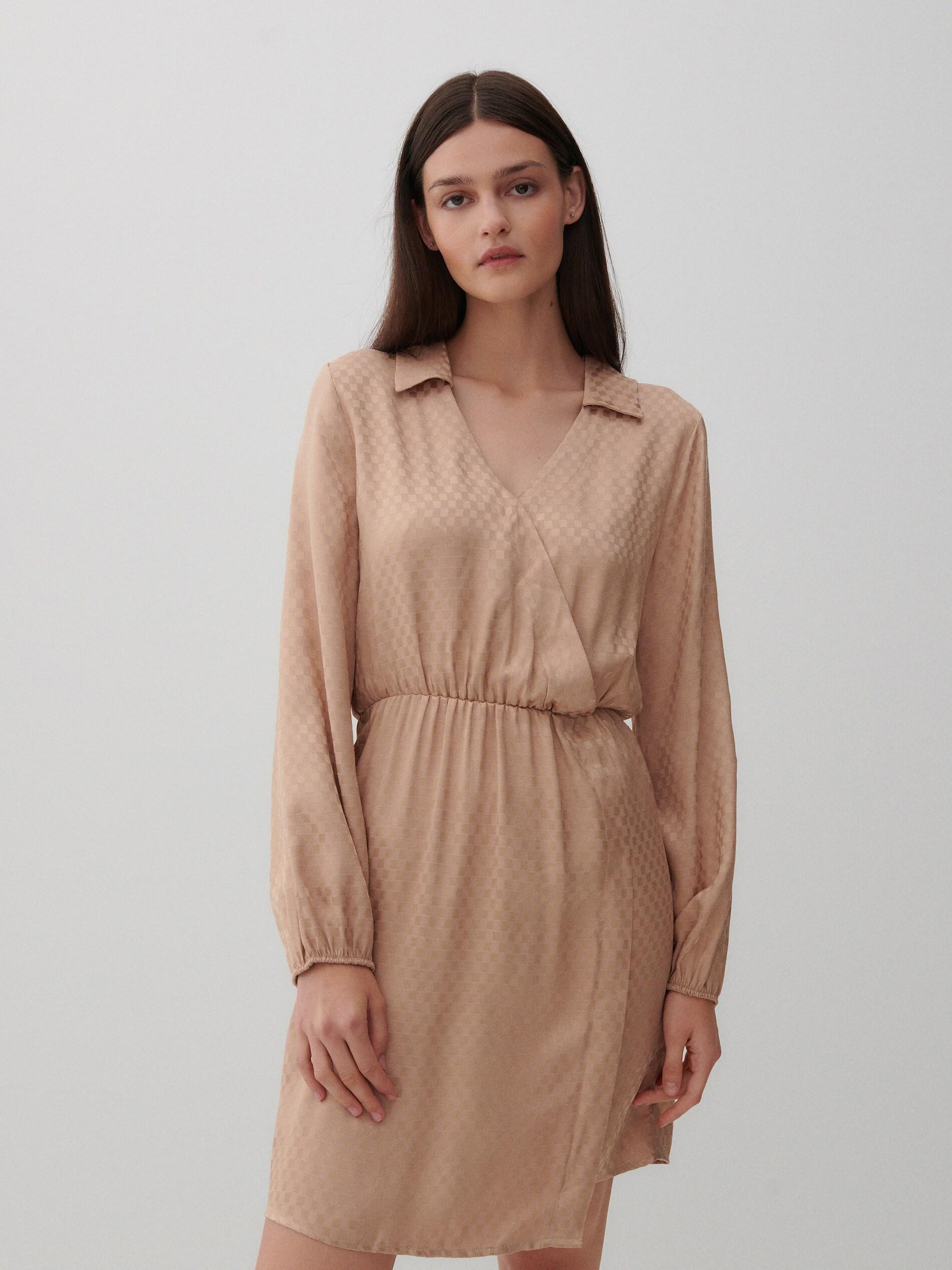 Sand Viscose Mini Dress, Women, , large image number 7