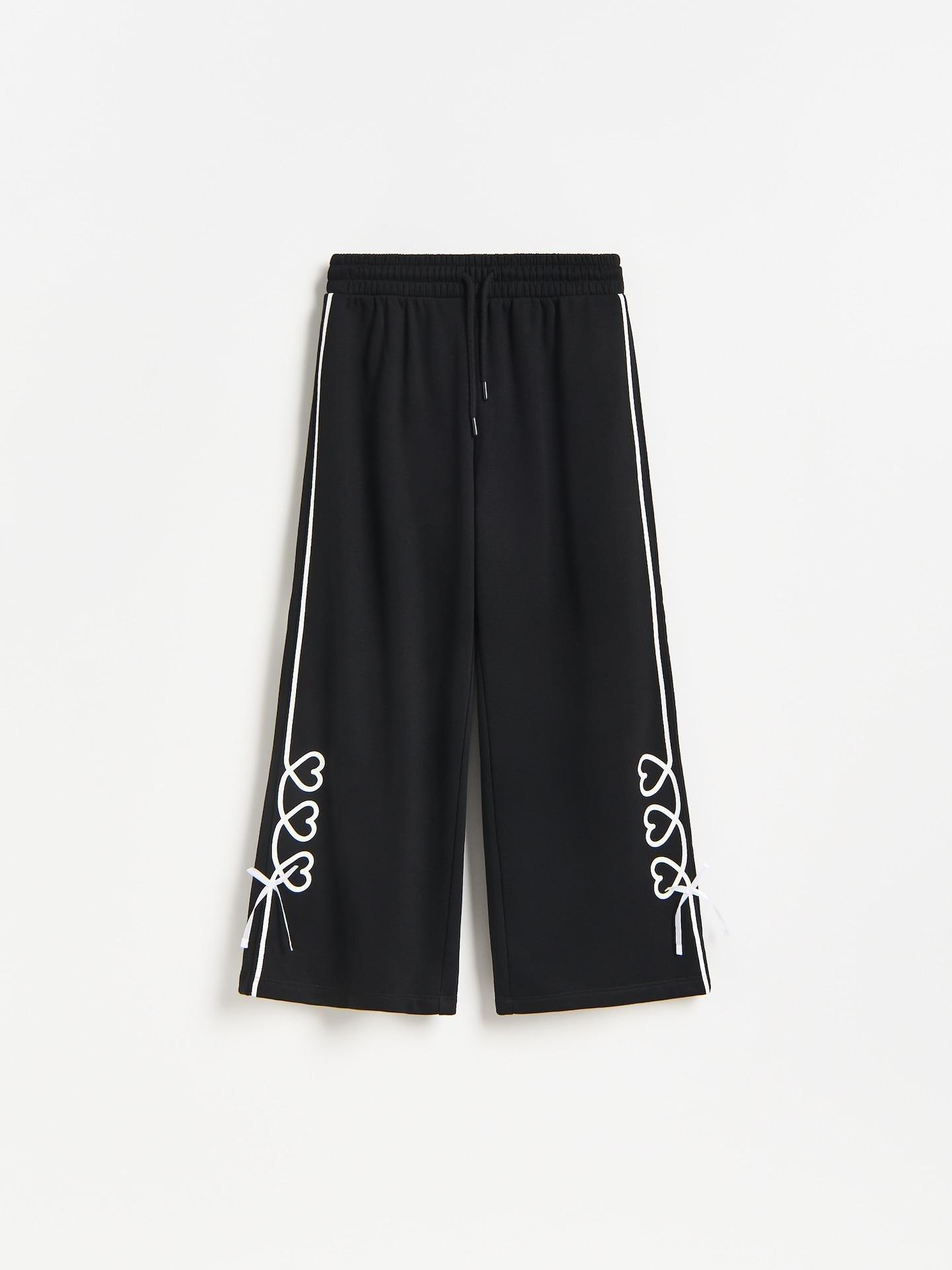 Black Sweatpants With Bow Details, Black, large image number 0