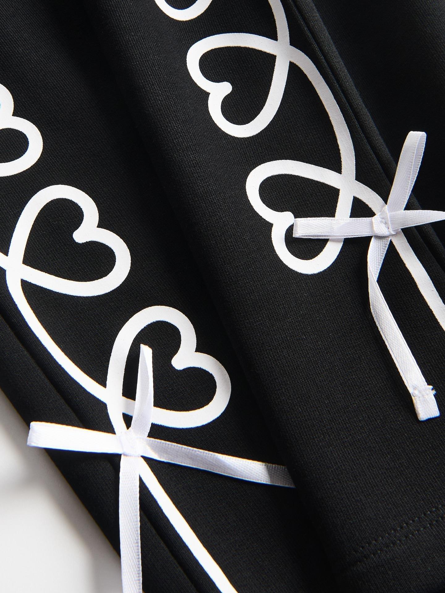 Black Sweatpants With Bow Details, Black, large image number 1