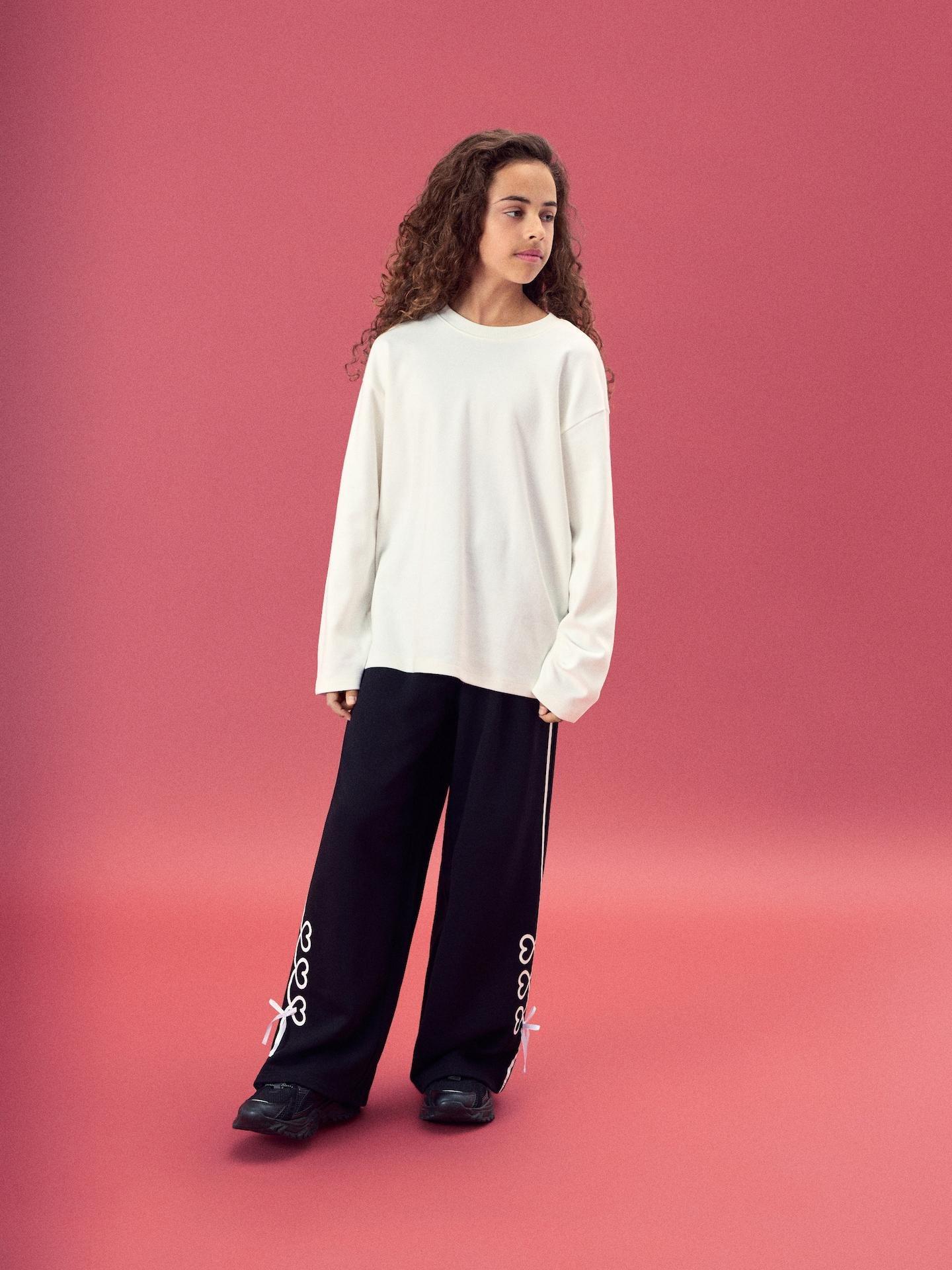 Black Sweatpants With Bow Details, Black, medium