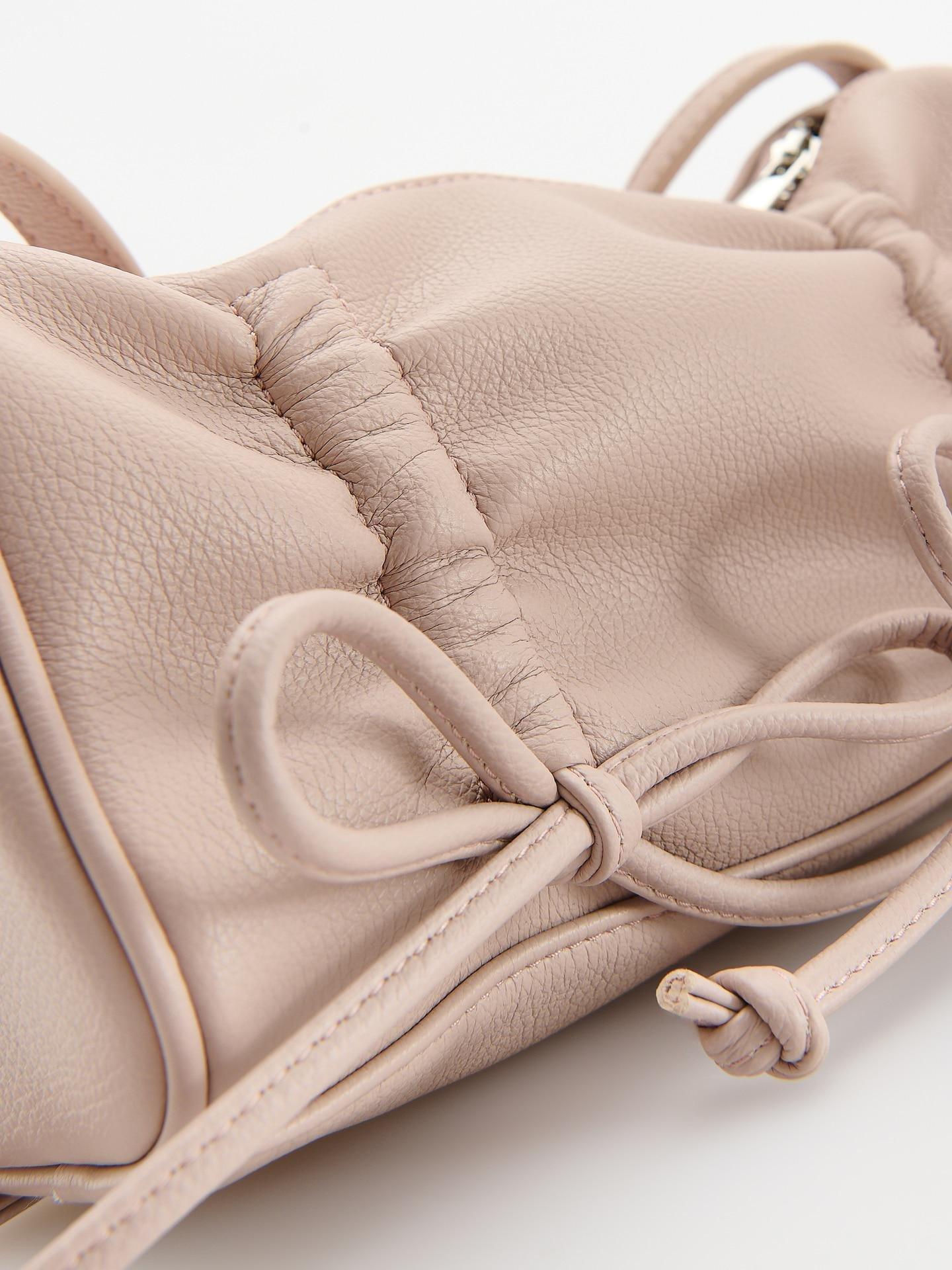 Beige Faux Leather Bag, Ivory, large image number 2