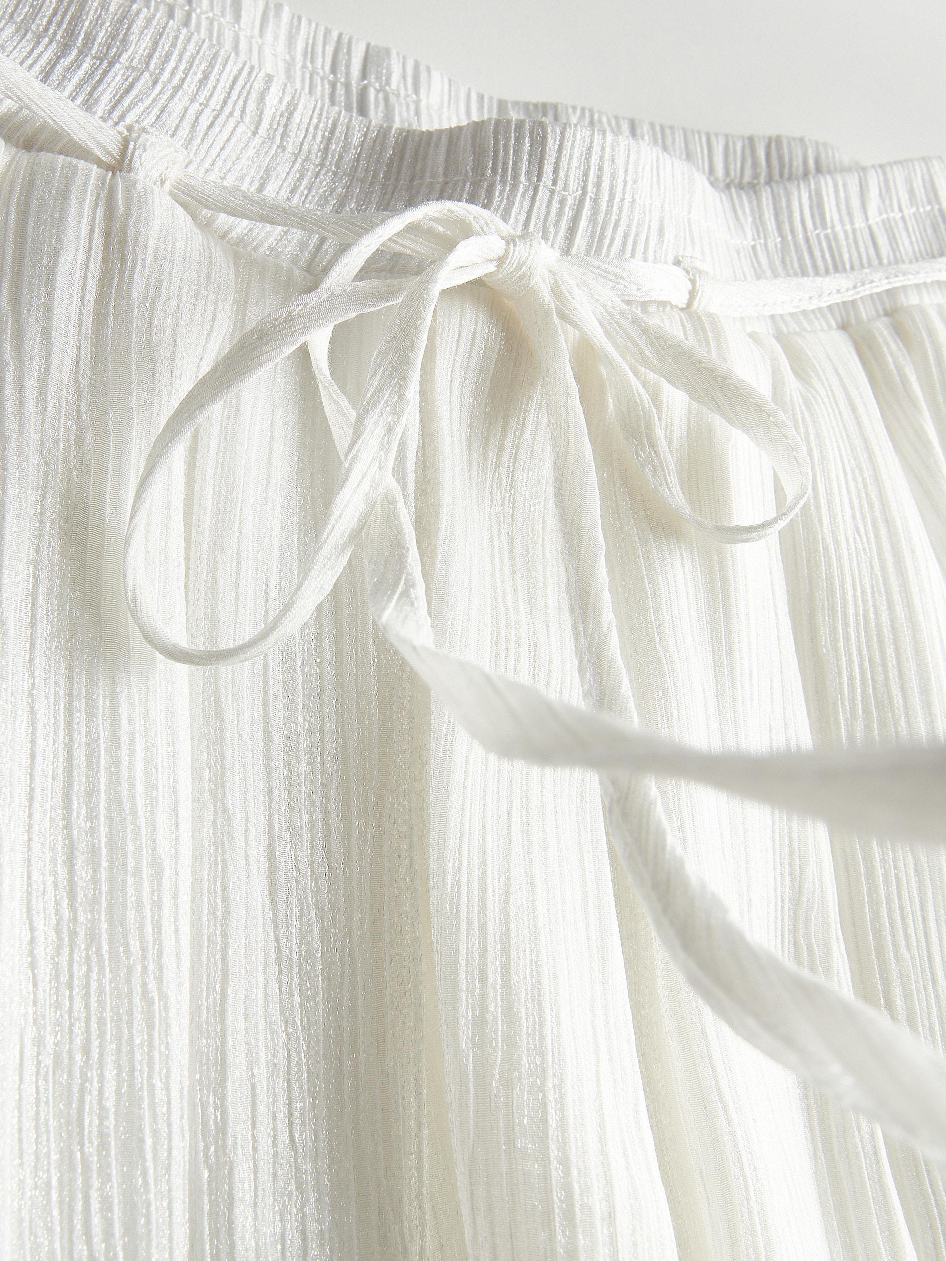 White Lyocell Blend Trousers, , large image number 9