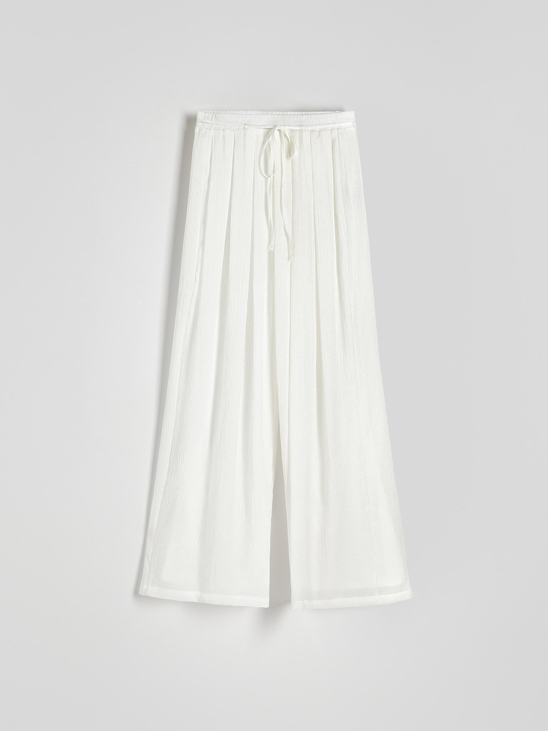 White Lyocell Blend Trousers, , large image number 10