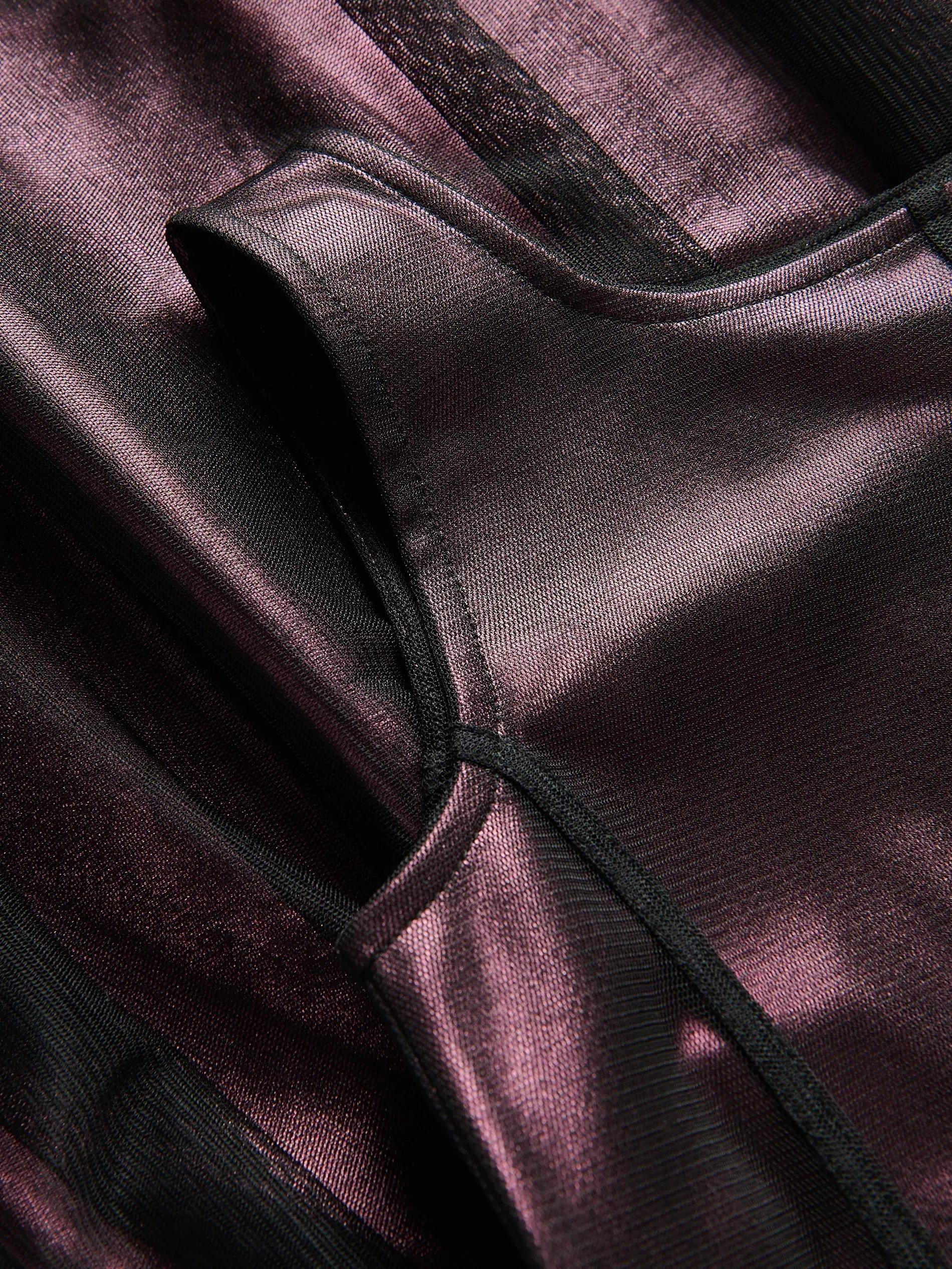 Burgundy Square Neckline Dress, Kids Girls, , large image number 3