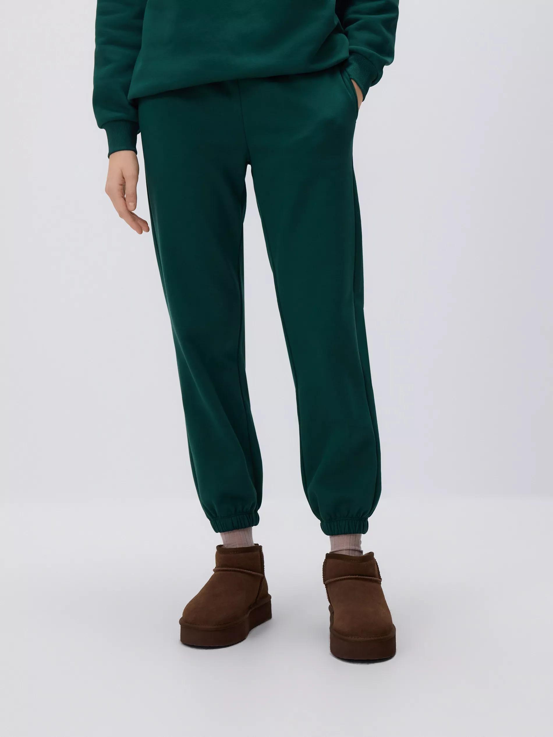 بنطال رياضي أخضر بنسبة قطن عالية, Khaki, large image number 0