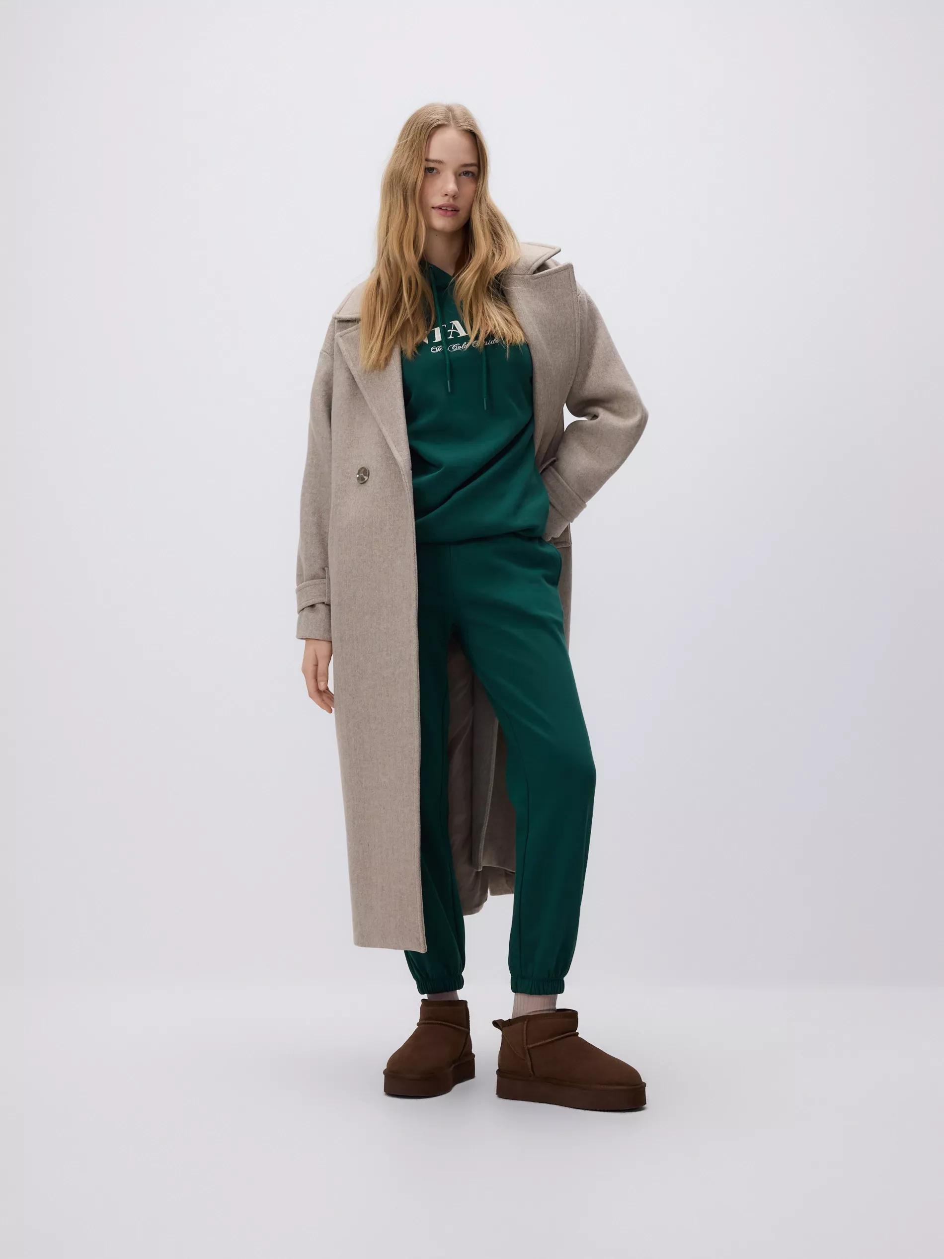 بنطال رياضي أخضر بنسبة قطن عالية, Khaki, large image number 1