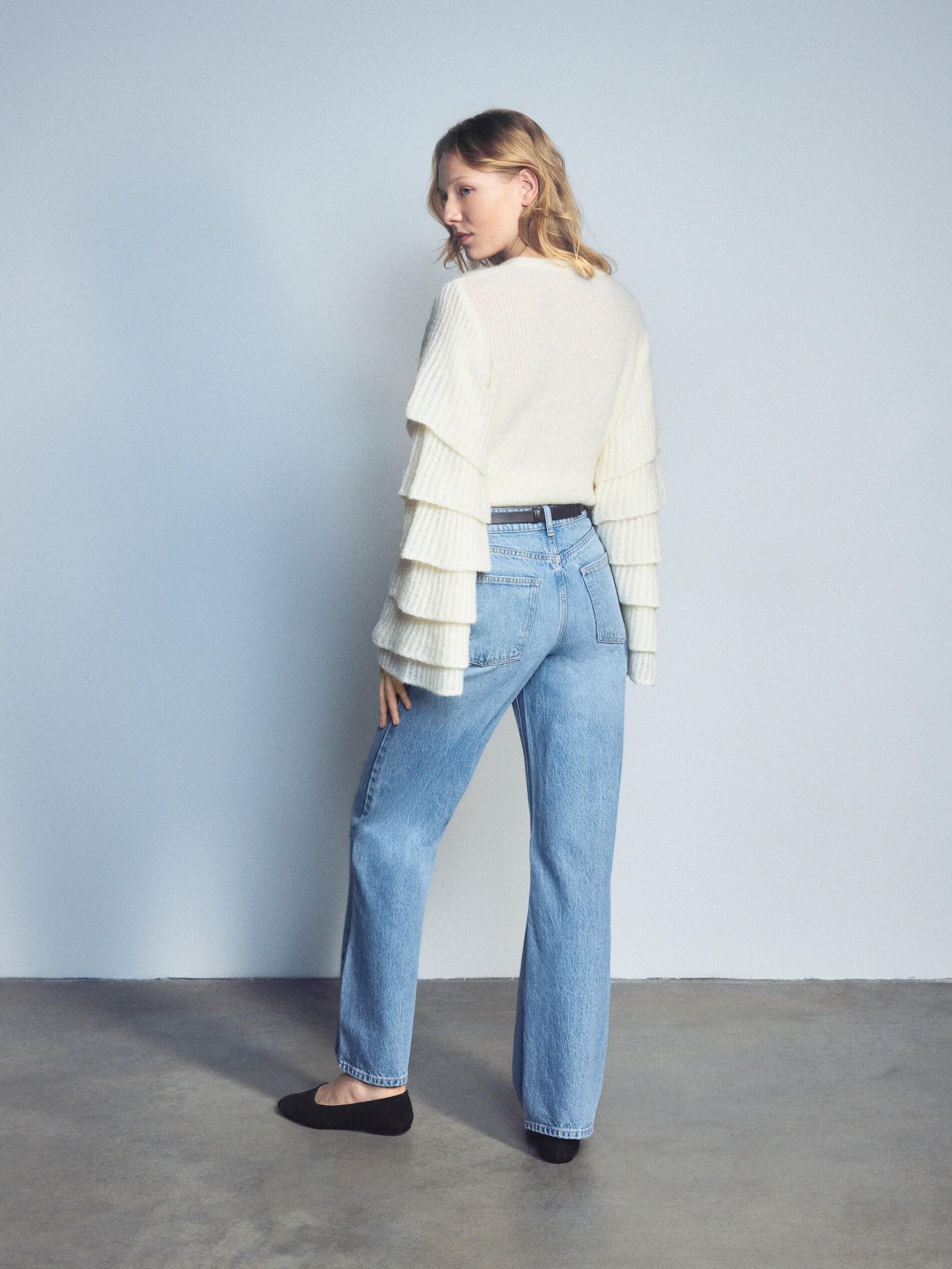 Green Denim Trousers With Belt, 7401_56J, large image number 3