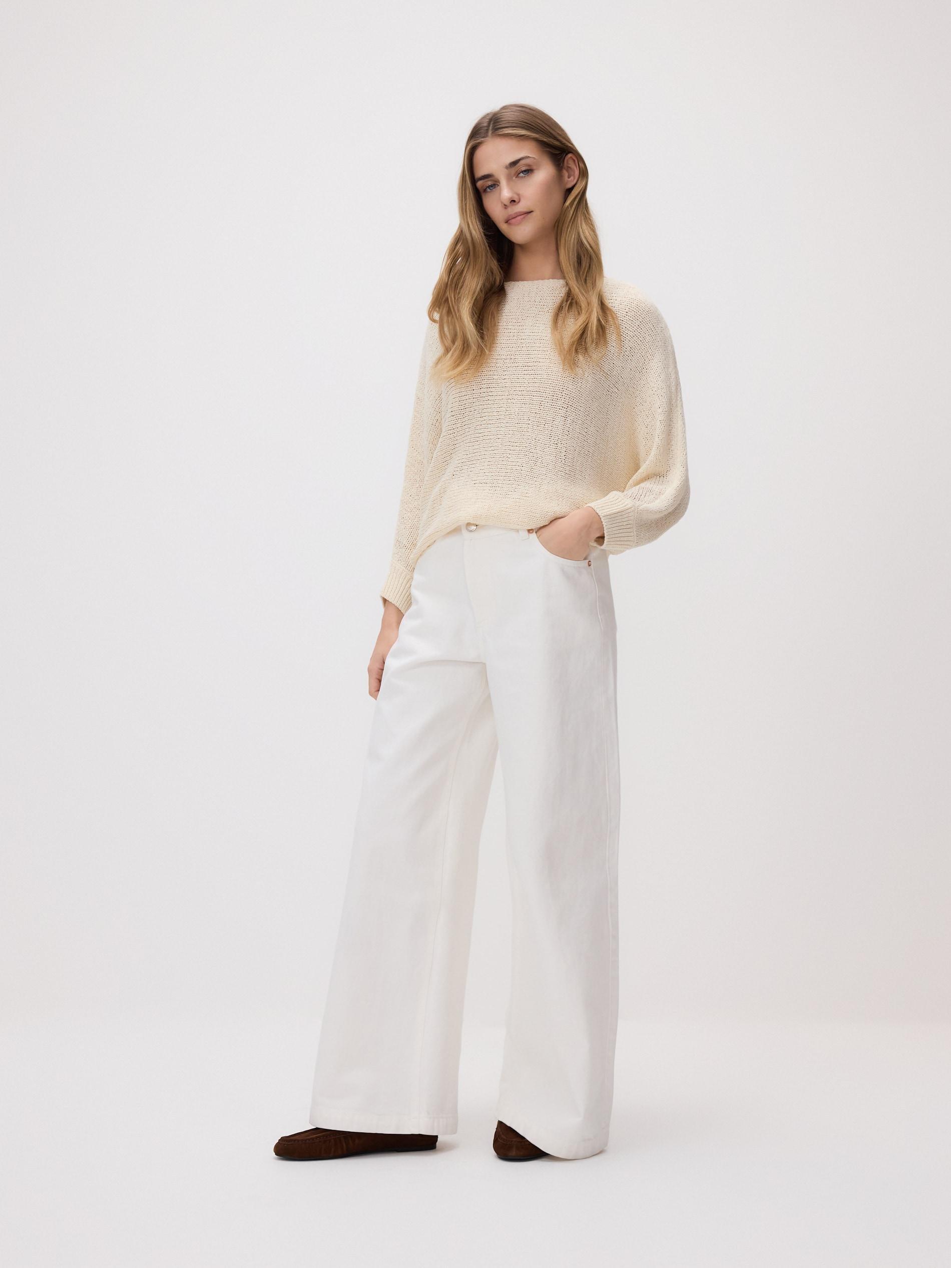 Beige Plain Jumper, Ivory, large image number 0