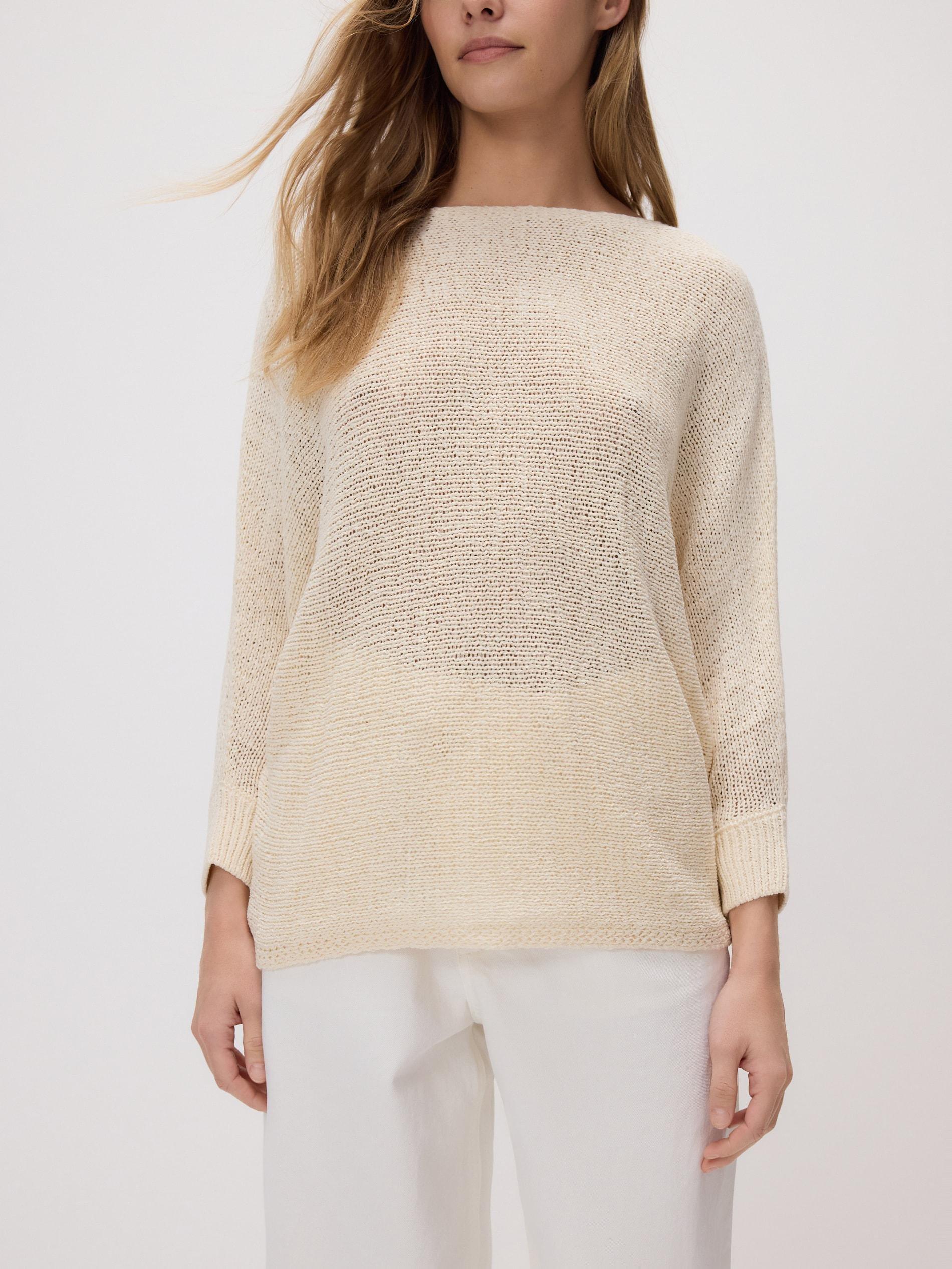 Beige Plain Jumper, Ivory, large image number 1