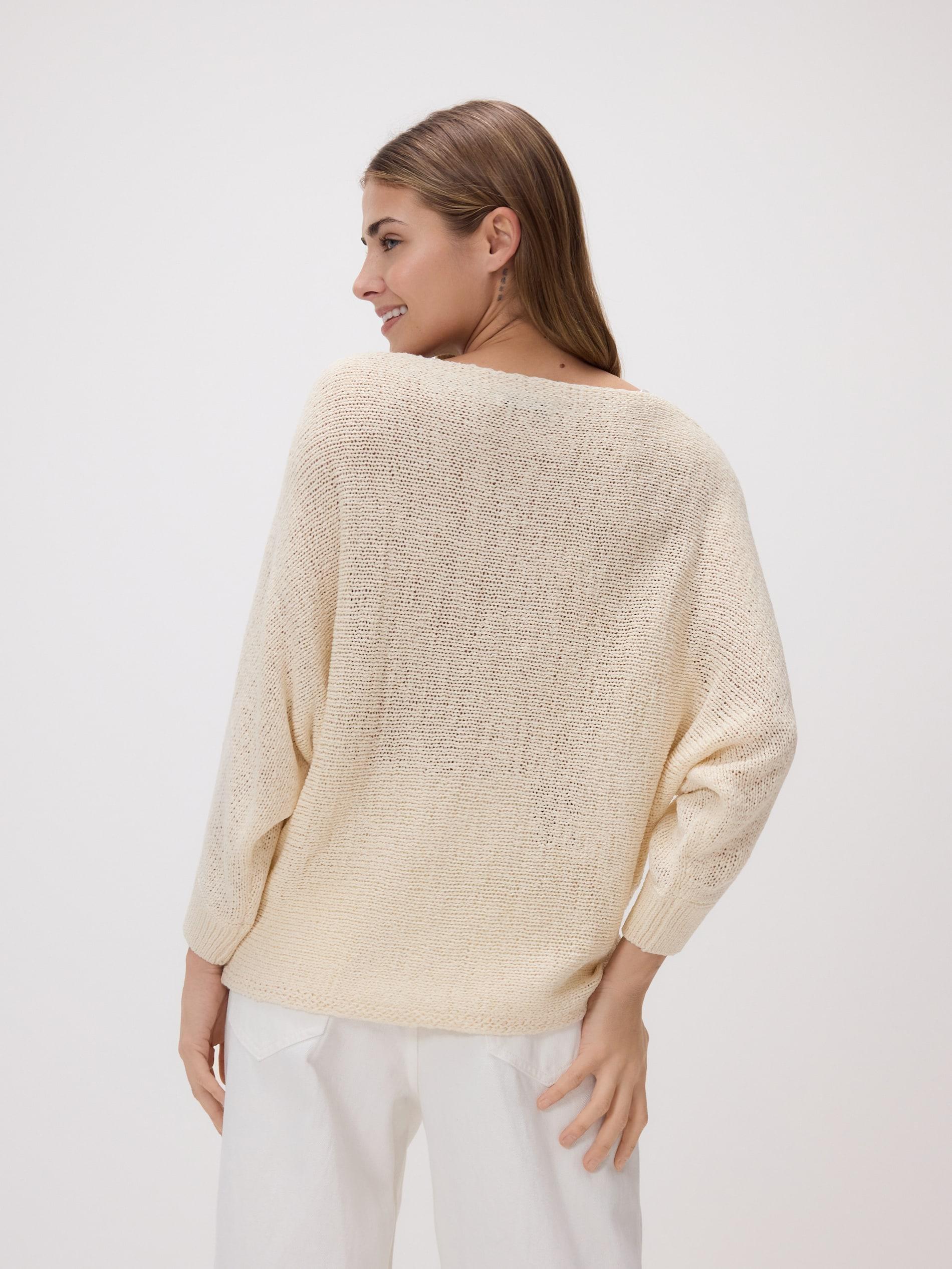 Beige Plain Jumper, Ivory, large image number 3