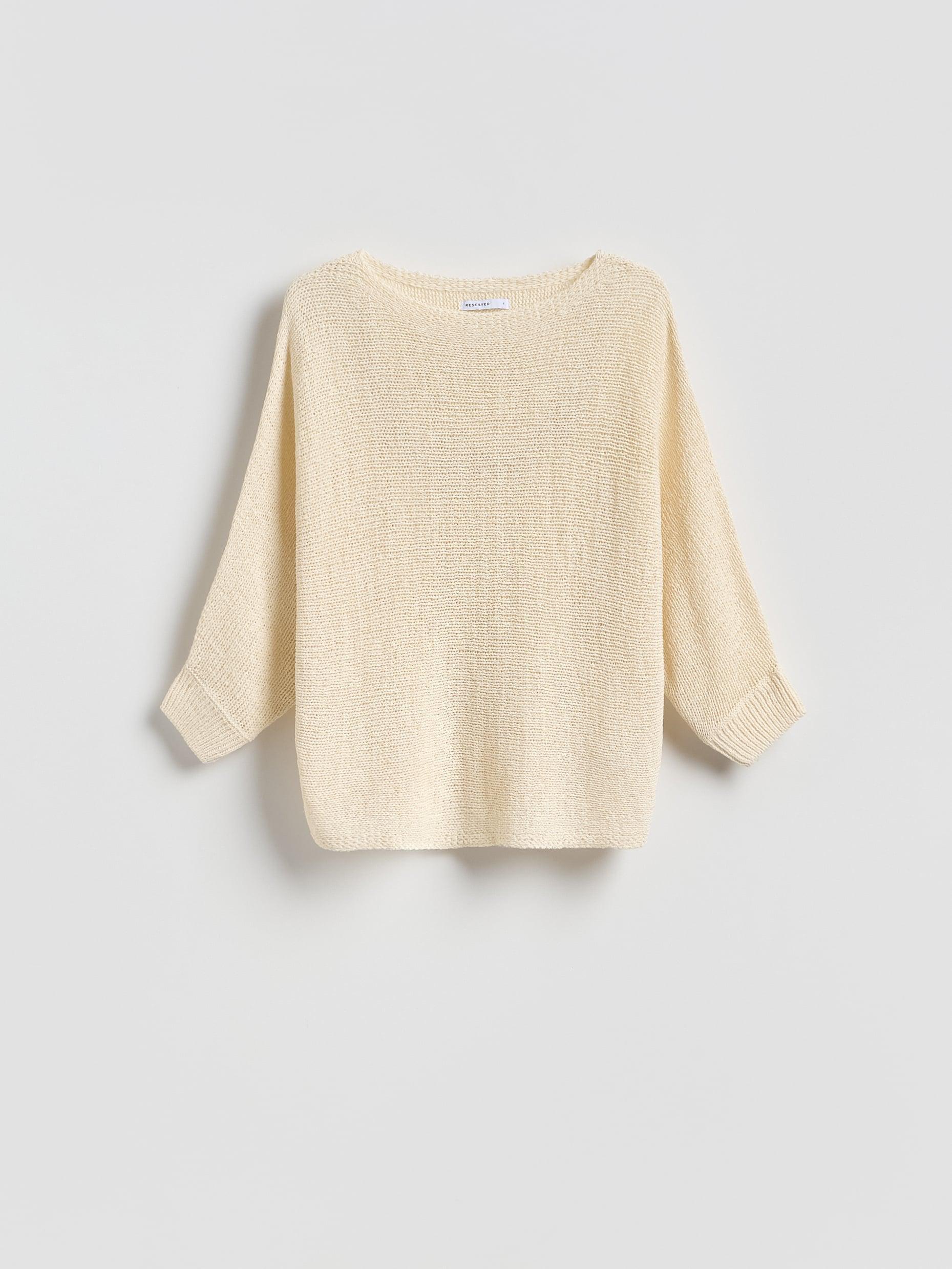 Beige Plain Jumper, Ivory, large image number 4