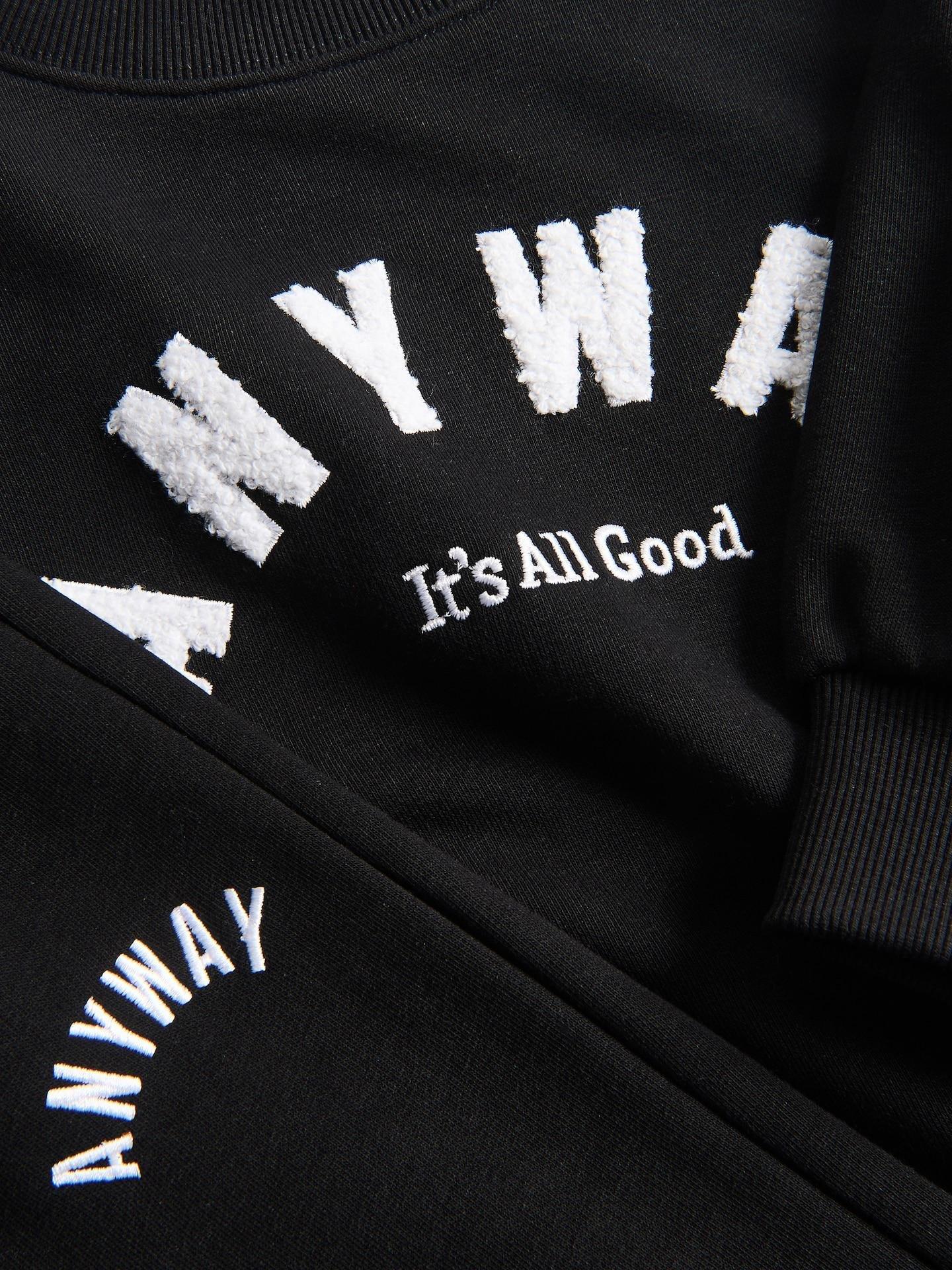 Black Cotton Set With Print, Black, medium