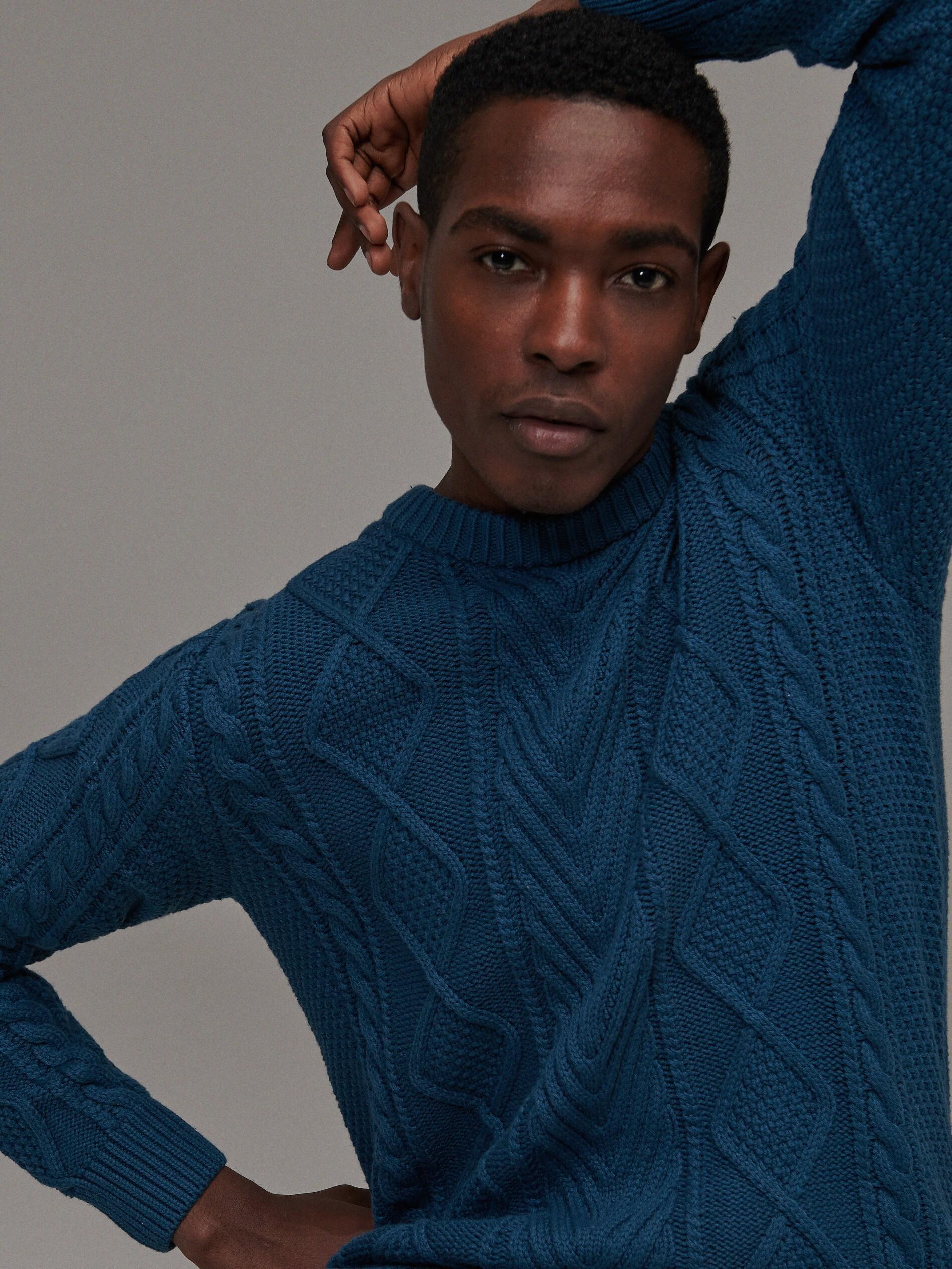 Turquoise Basic Sweater, Men, , large image number 1