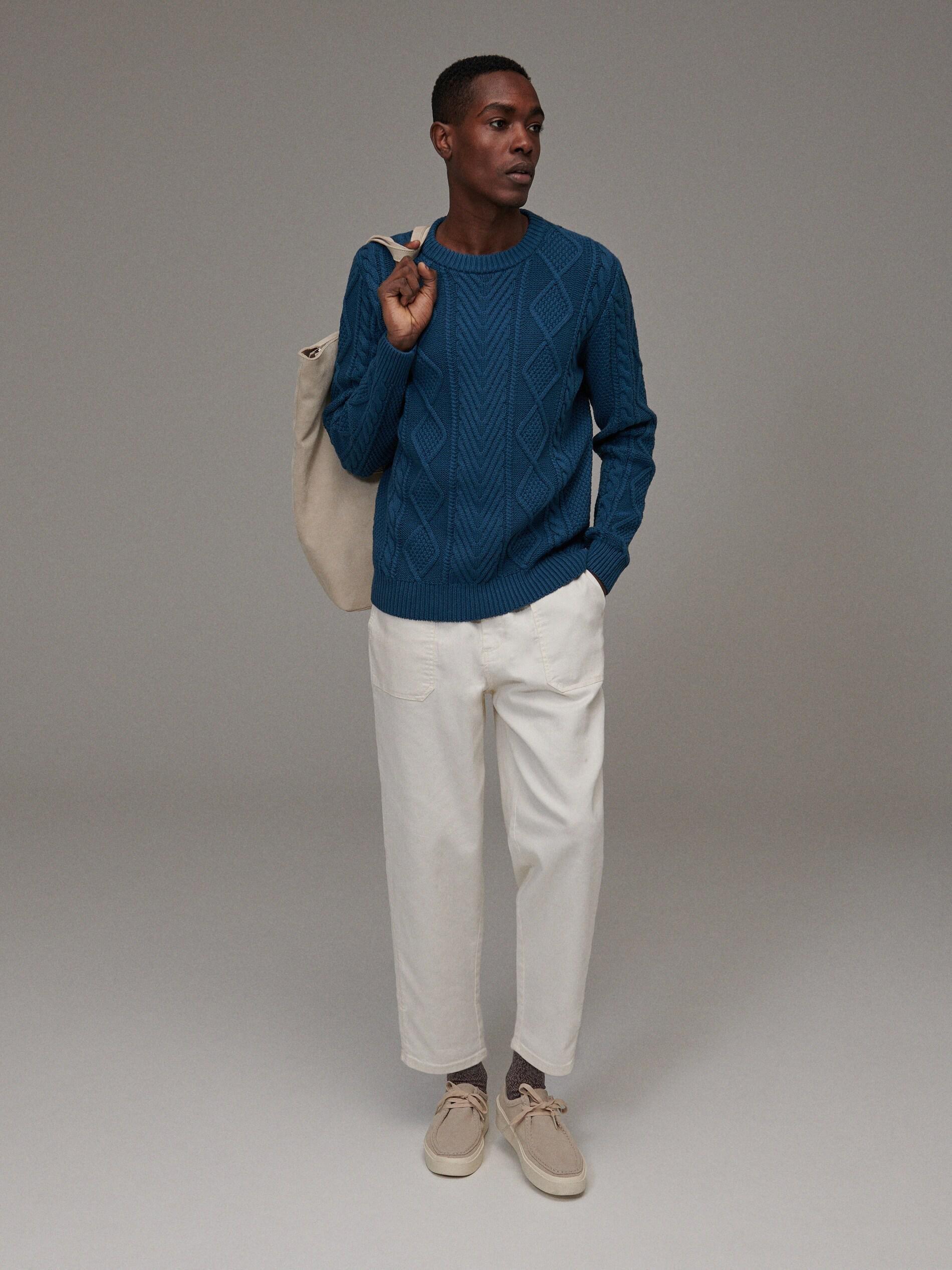 Turquoise Basic Sweater, Men, , large image number 3