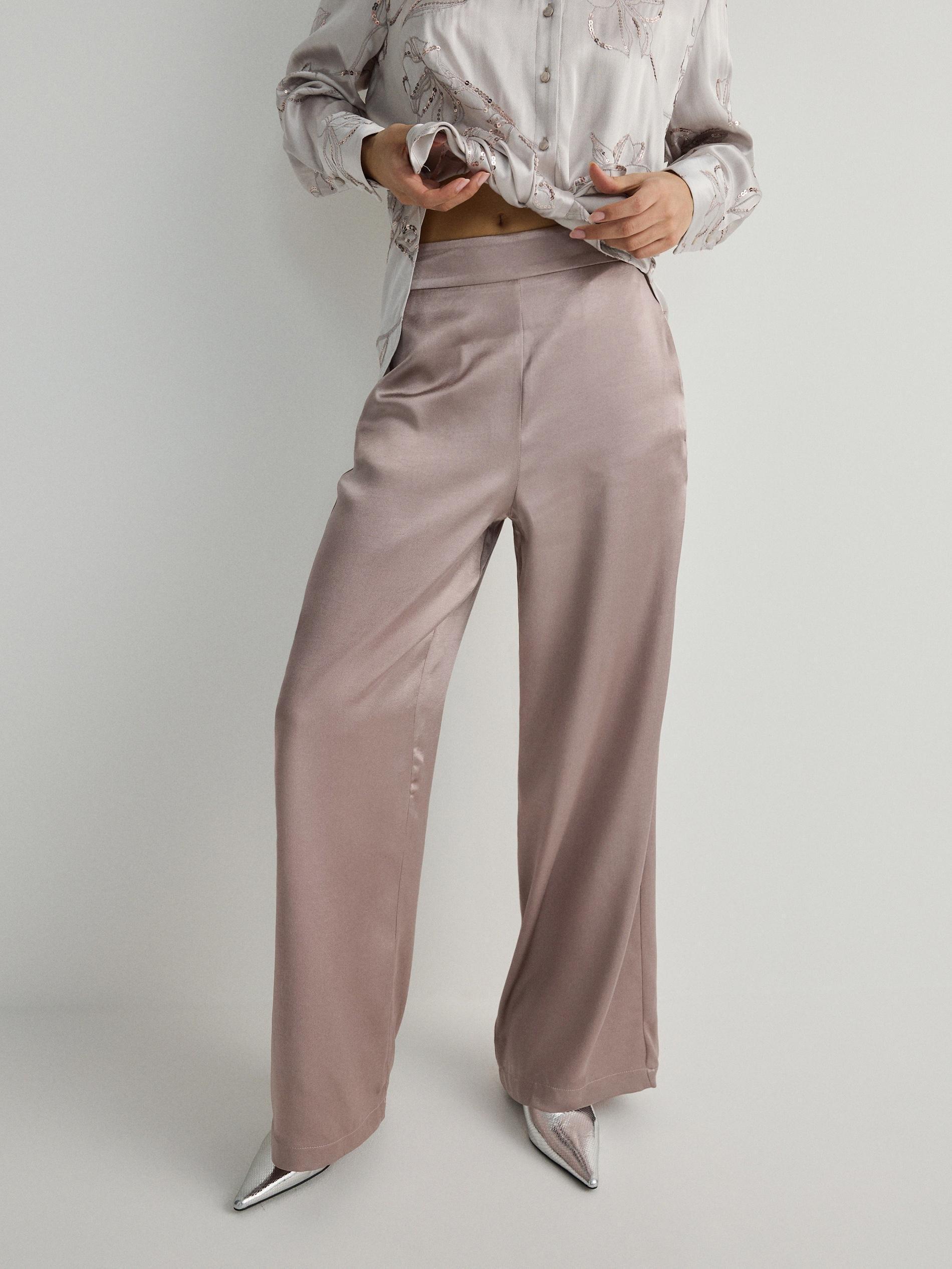 Brown Wide Leg Trousers, Brown, large image number 1