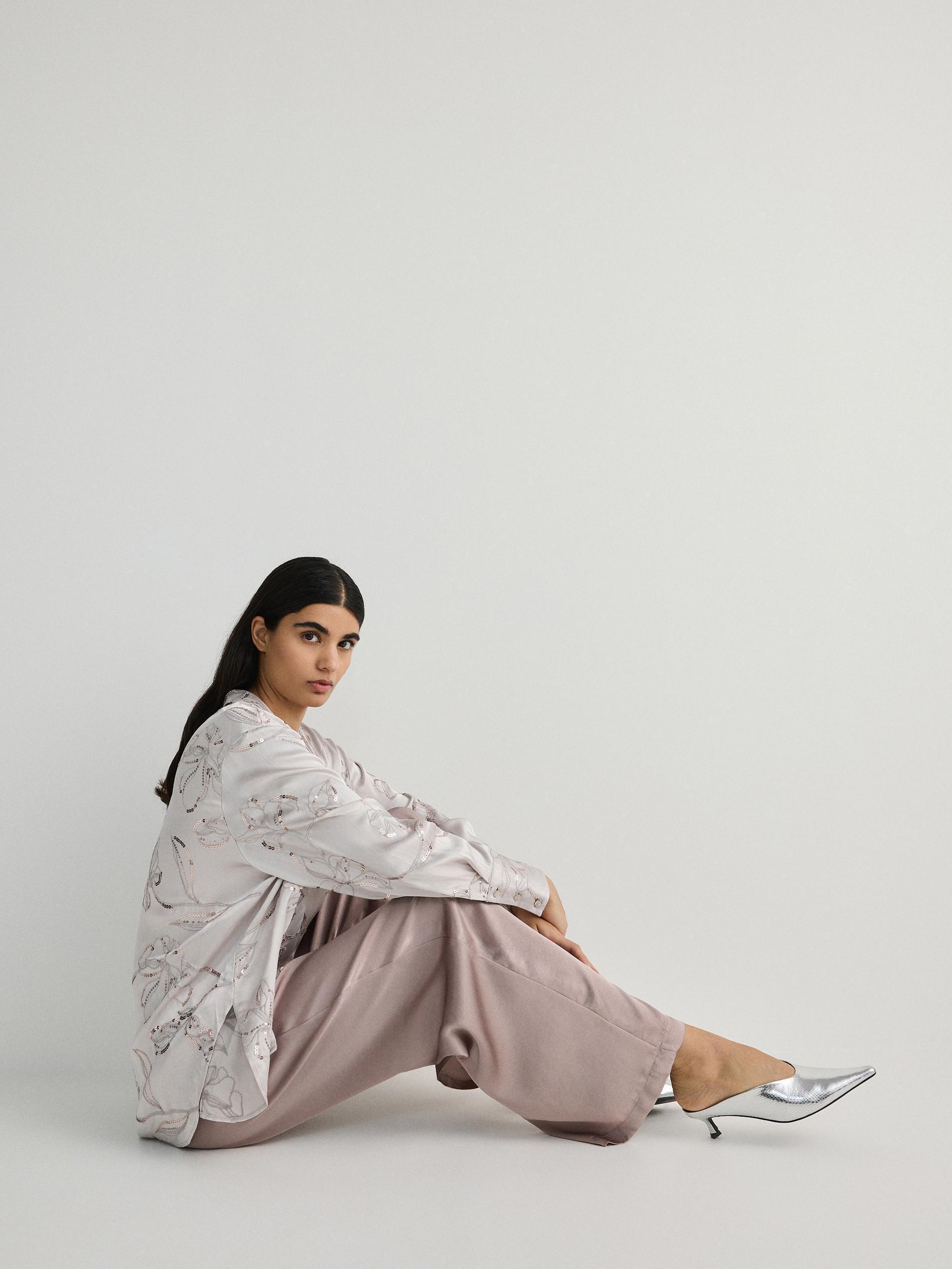 Brown Wide Leg Trousers, Brown, large image number 2