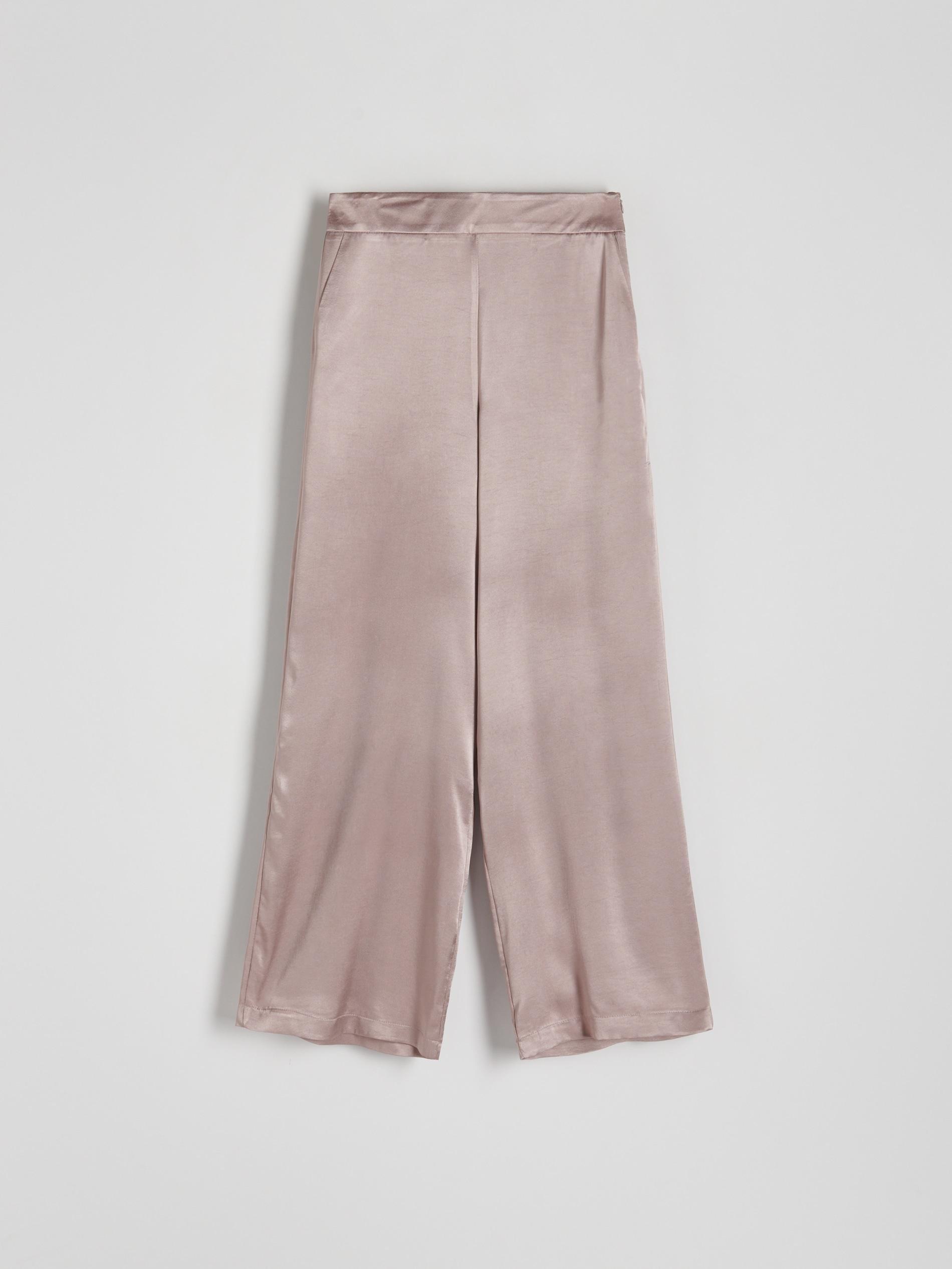Brown Wide Leg Trousers, Brown, large image number 4