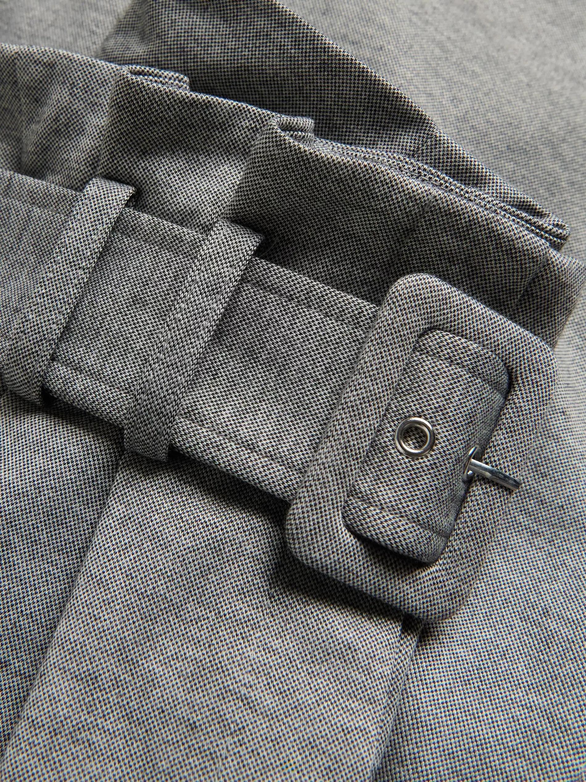 Grey Wide Leg Trousers With Belt, Light grey, large image number 4