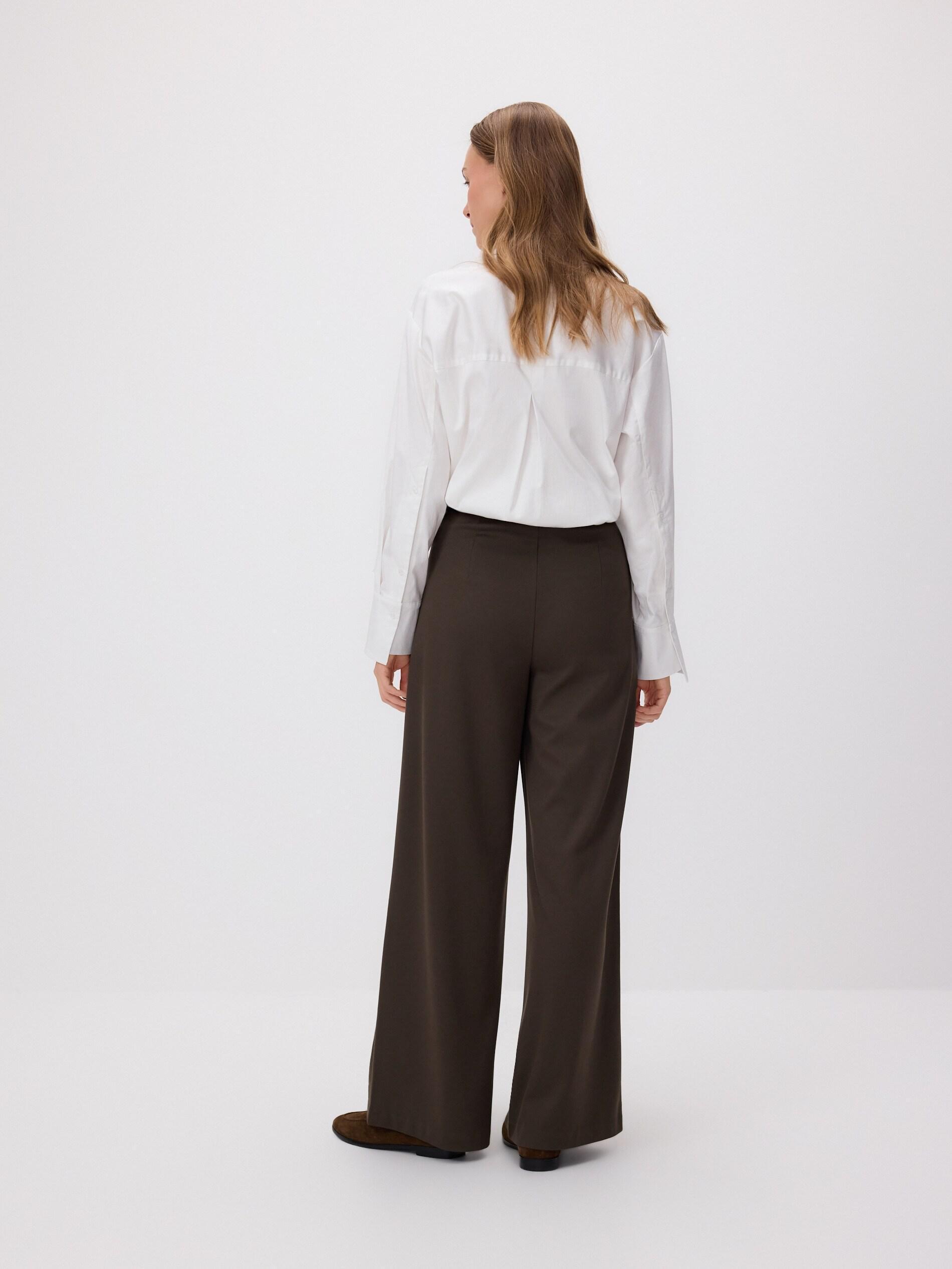 Green Wide Leg Trousers With Belt, Khaki, large image number 3
