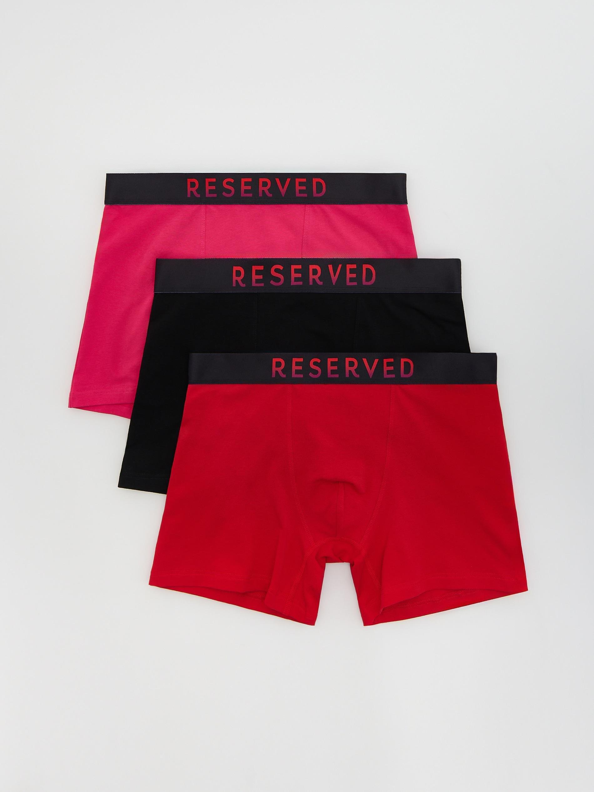 Red Long Boxers 3 Pack, Red, medium