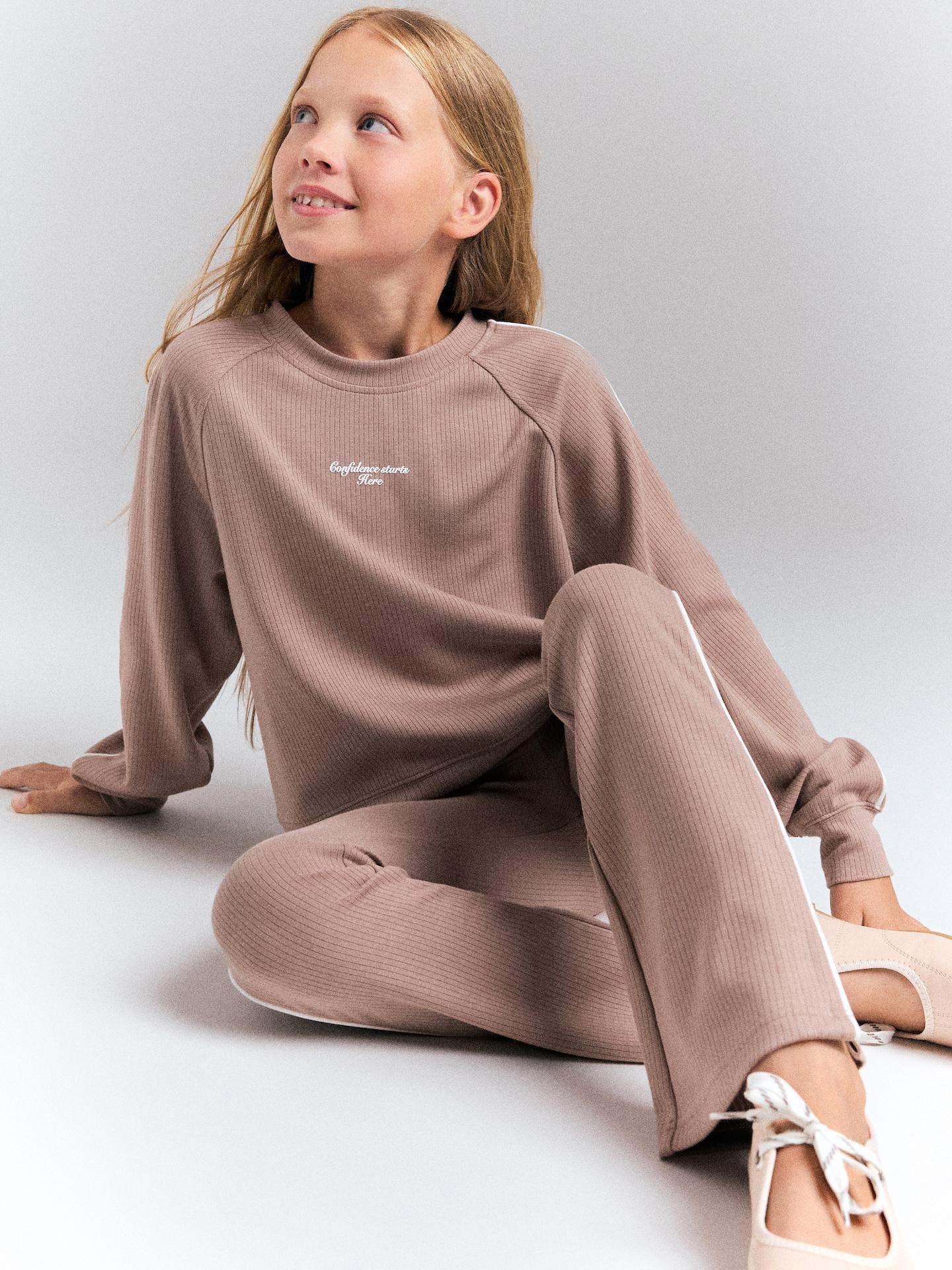 Beige Knitted Viscose Rich Set, Beige, large image number 4