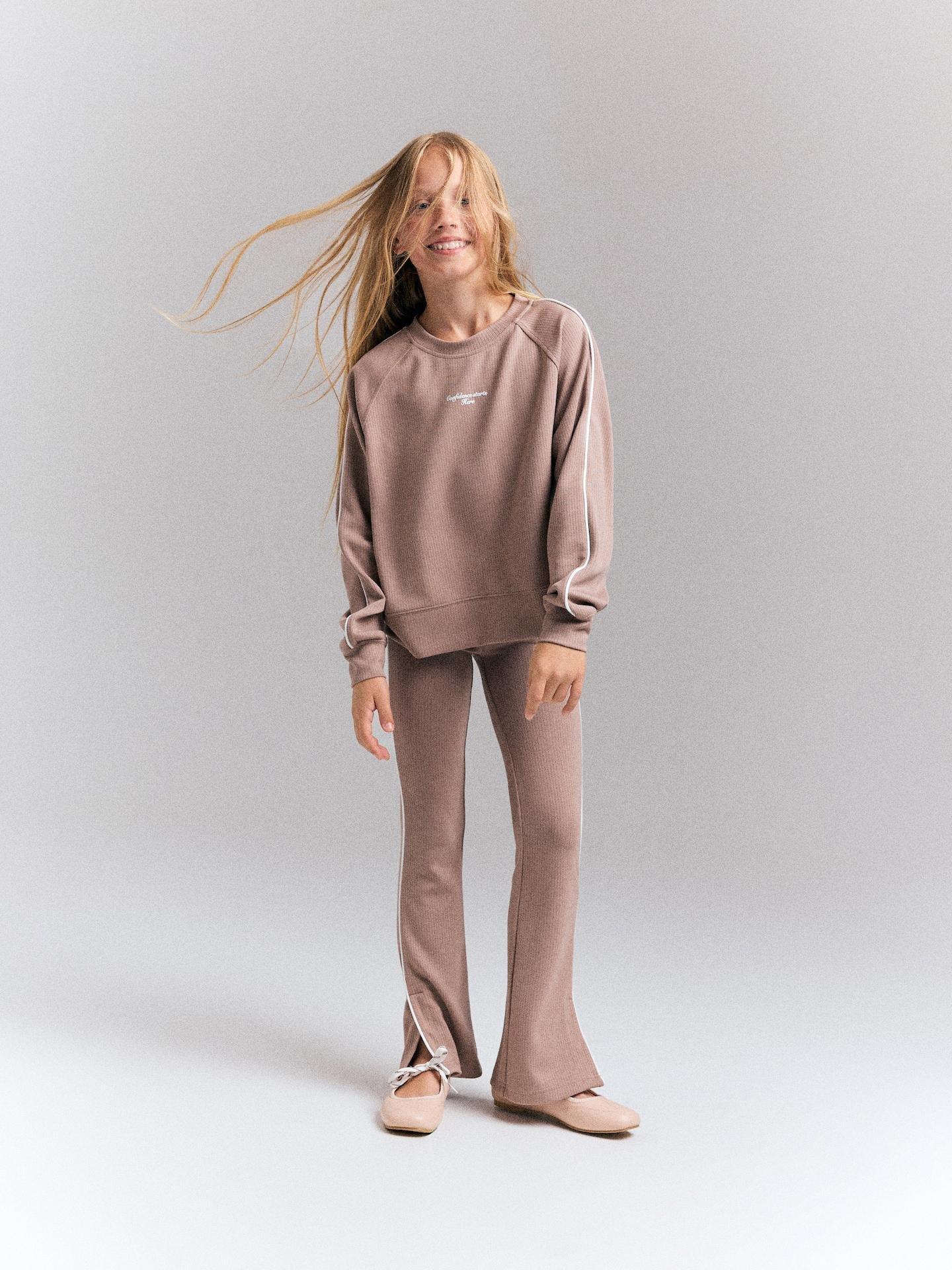 Beige Knitted Viscose Rich Set, Beige, large image number 5