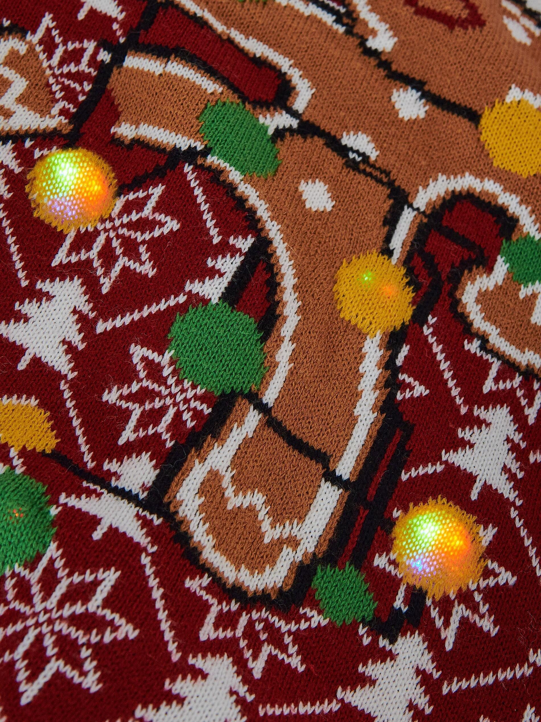 Multicolor Christmas Sweater With Lights, Men, , large image number 1