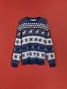Reserved - Navy Jumper With Christmas Pattern