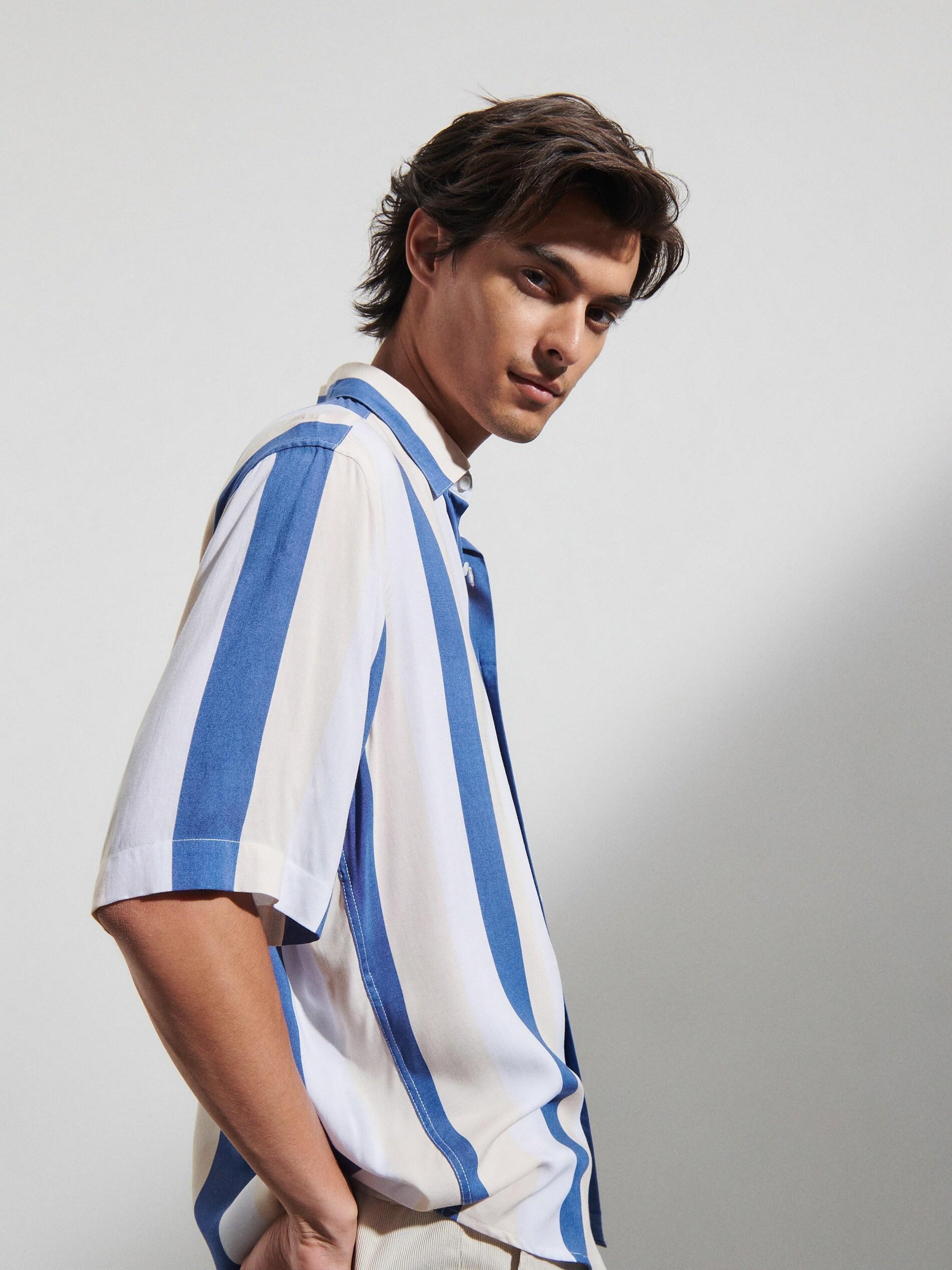 Navy Boxy Fit Short Sleeve Shirt, , large image number 0